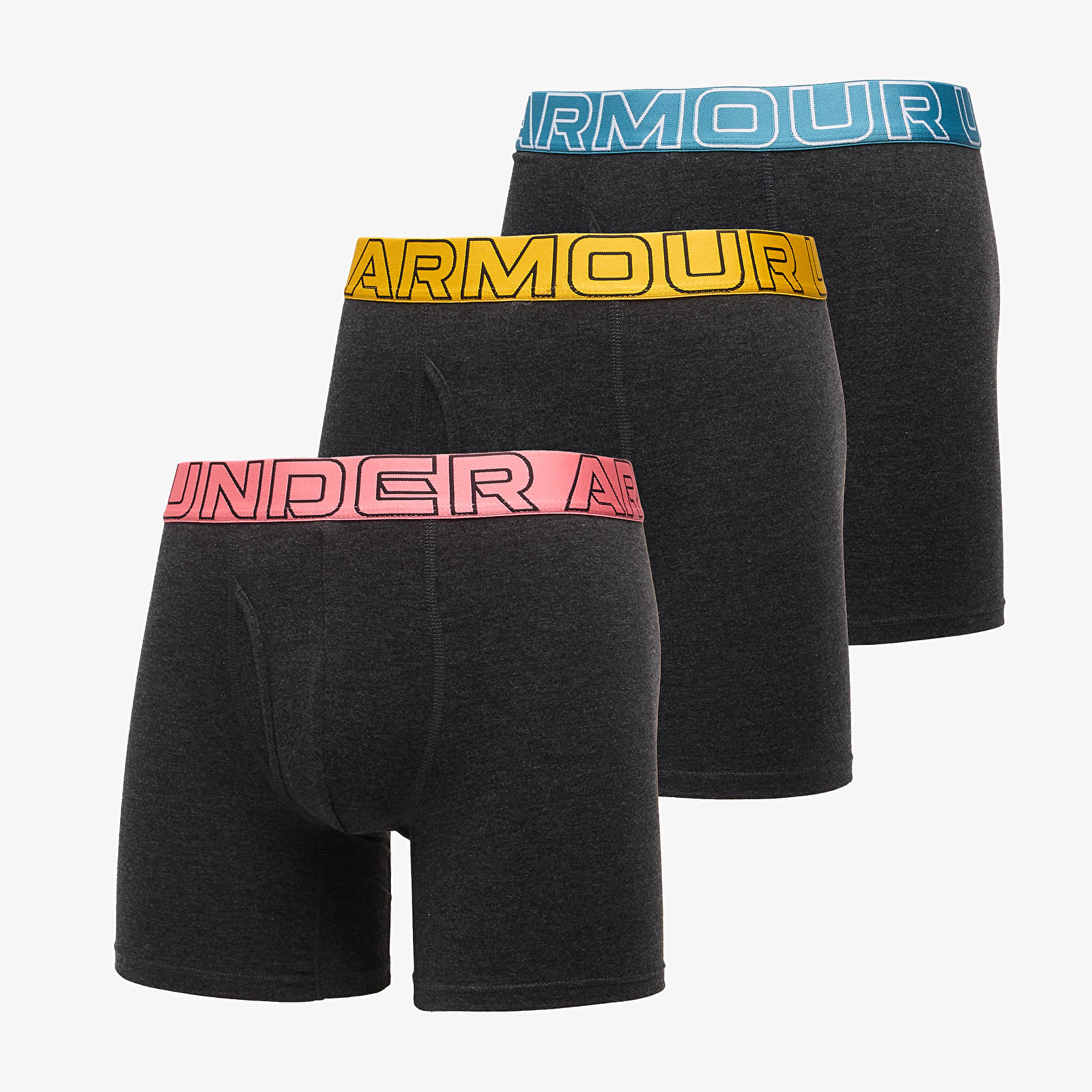 Boxershorts Under Armour Performance Cotton Solid 6in 3-Pack Black