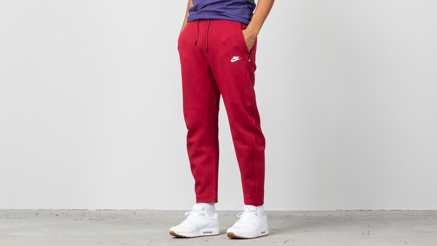 Nike fleece pants red cheap