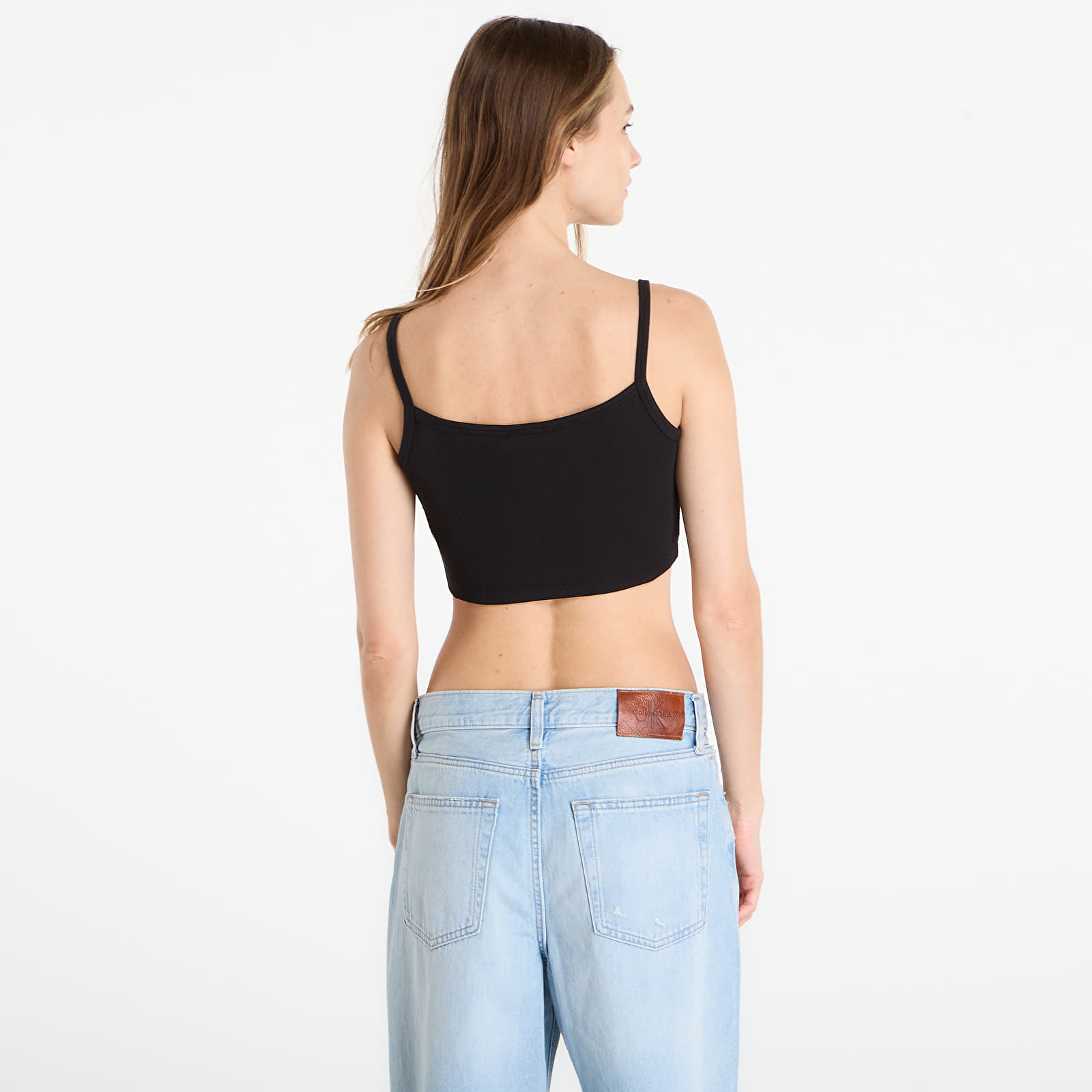 Top donna Calvin Klein Jeans Sl Woven Label 2X2 B Black