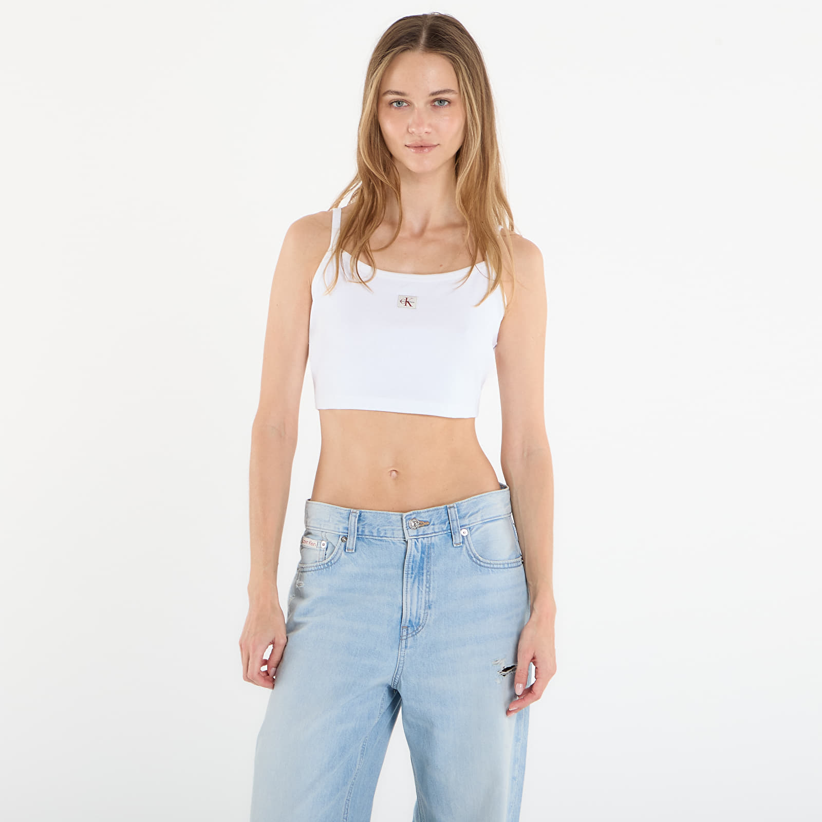 Calvin Klein Jeans Woven Label 2X2 Baby White S