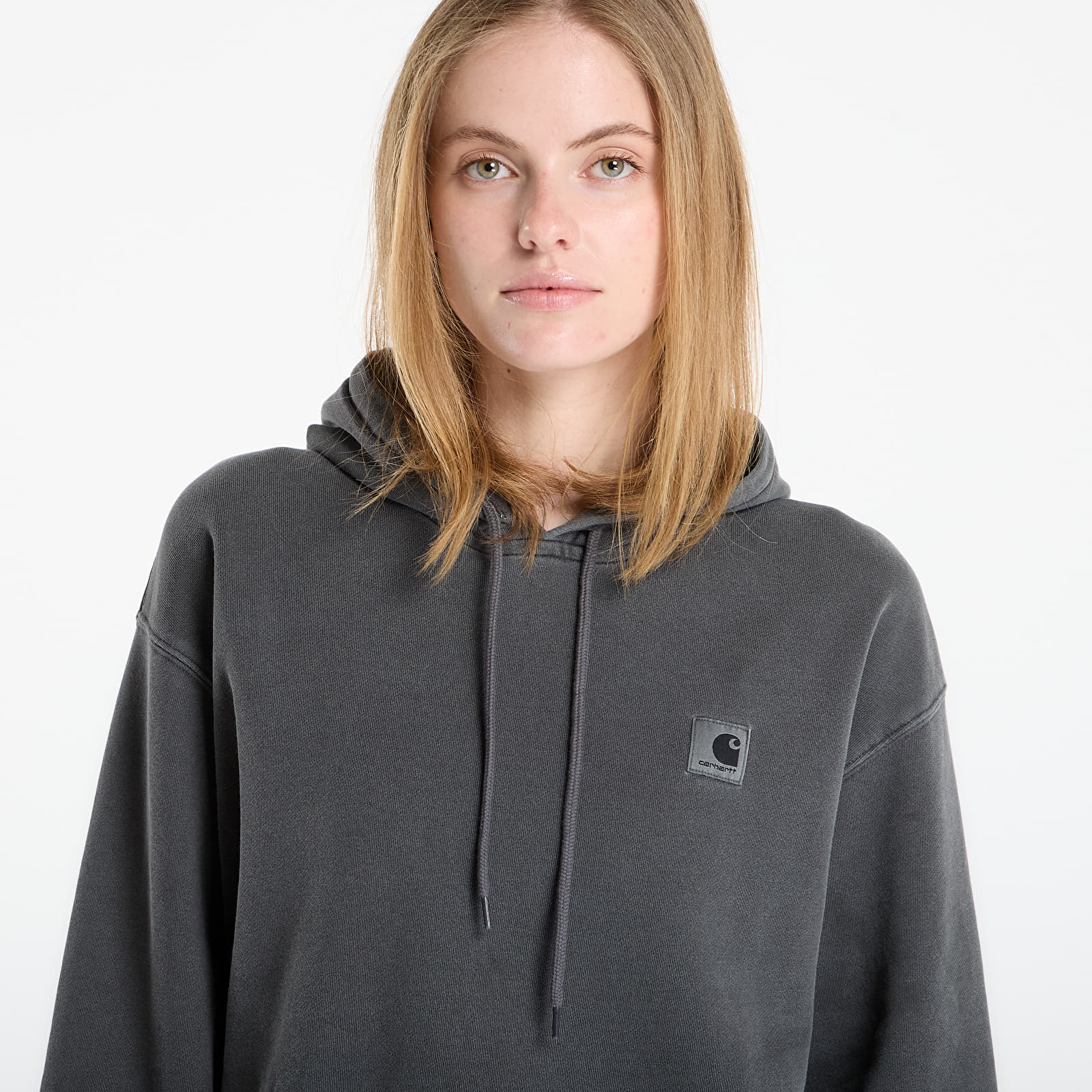 Luvtröjor för kvinnor Carhartt WIP W' Hooded Nelson Sweat Black Garment Dyed