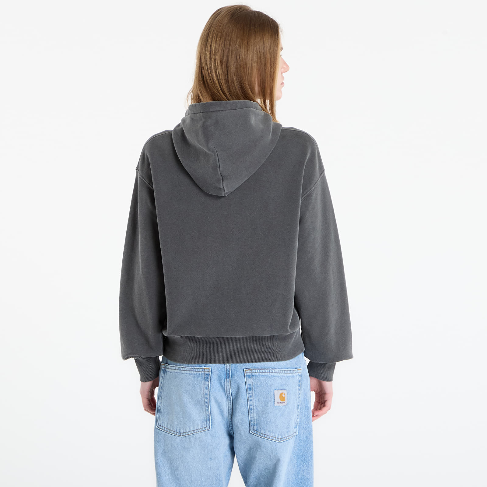 Luvtröjor för kvinnor Carhartt WIP W' Hooded Nelson Sweat Black Garment Dyed
