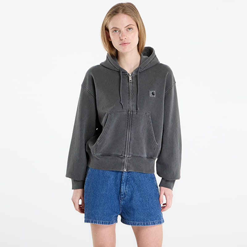 Sweatshirt Carhartt WIP W' Hooded Nelson Jacket Black Garment Dyed