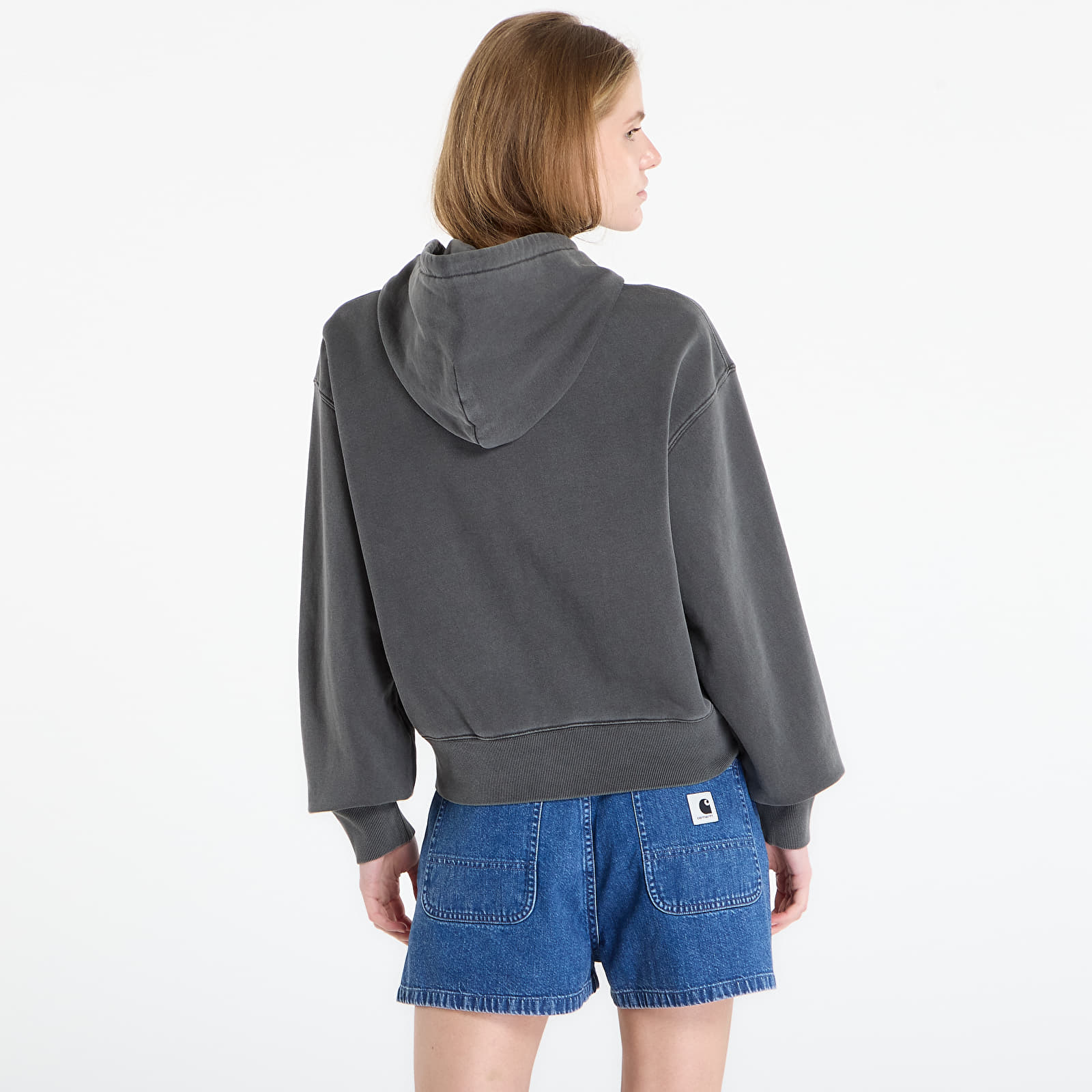 Sweats à capuche femme Carhartt WIP W' Hooded Nelson Jacket Black Garment Dyed
