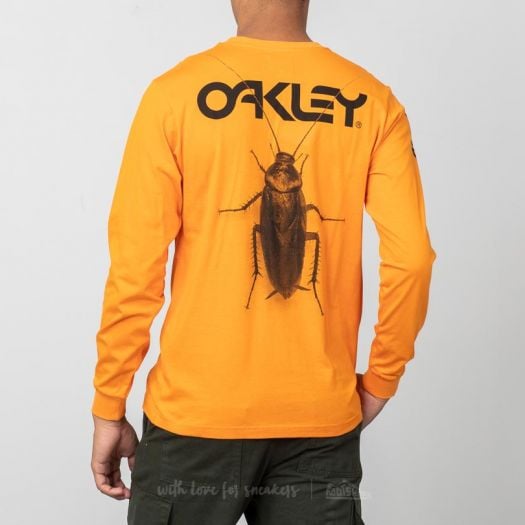 トップス archive OAKLEY A long sleeve t-shirt Oakley Mens S Black White Front Graphic Thermal Waffle Shirt