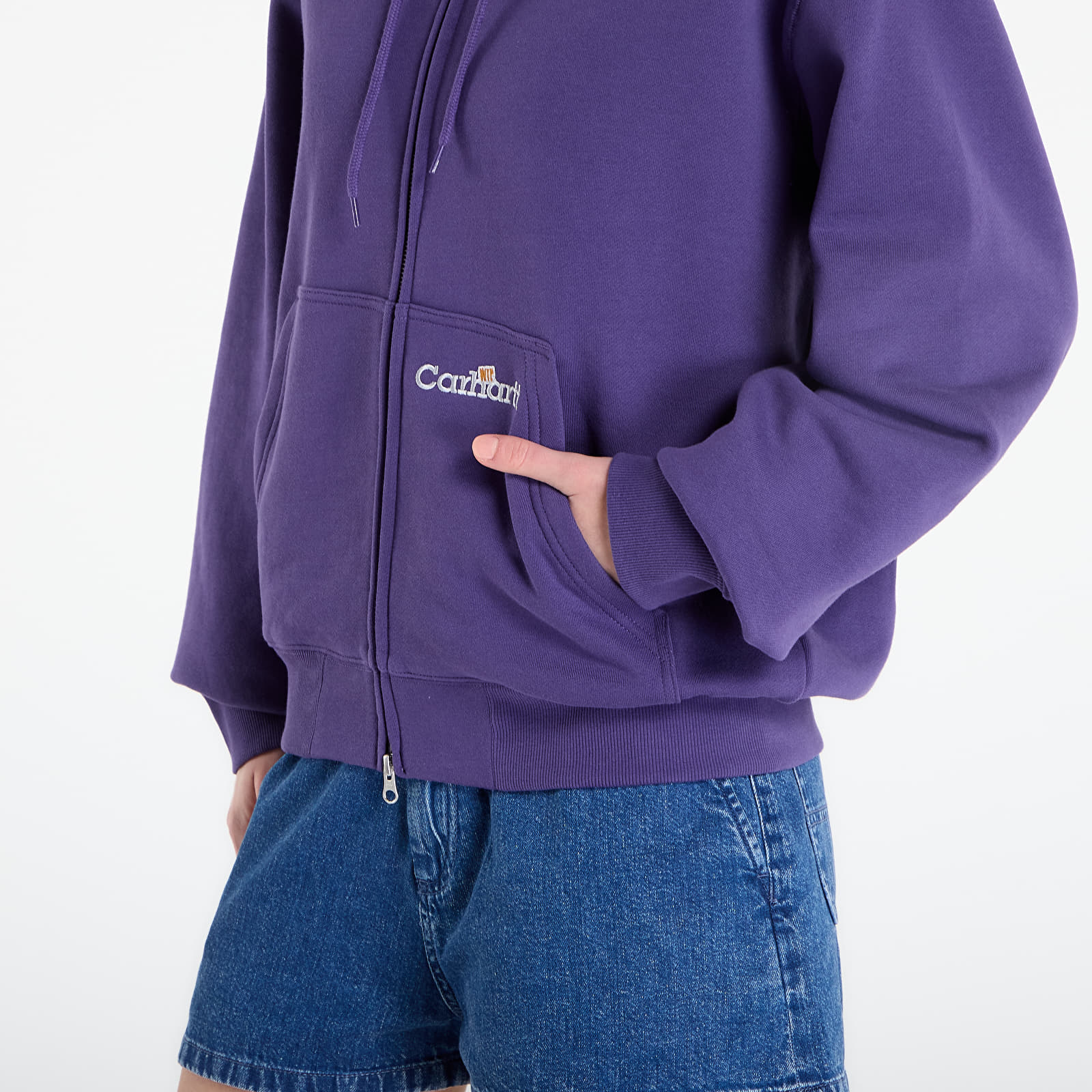 Luvtröjor för män Carhartt WIP Hooded WIP Label Sweat Jacket UNISEX Calla