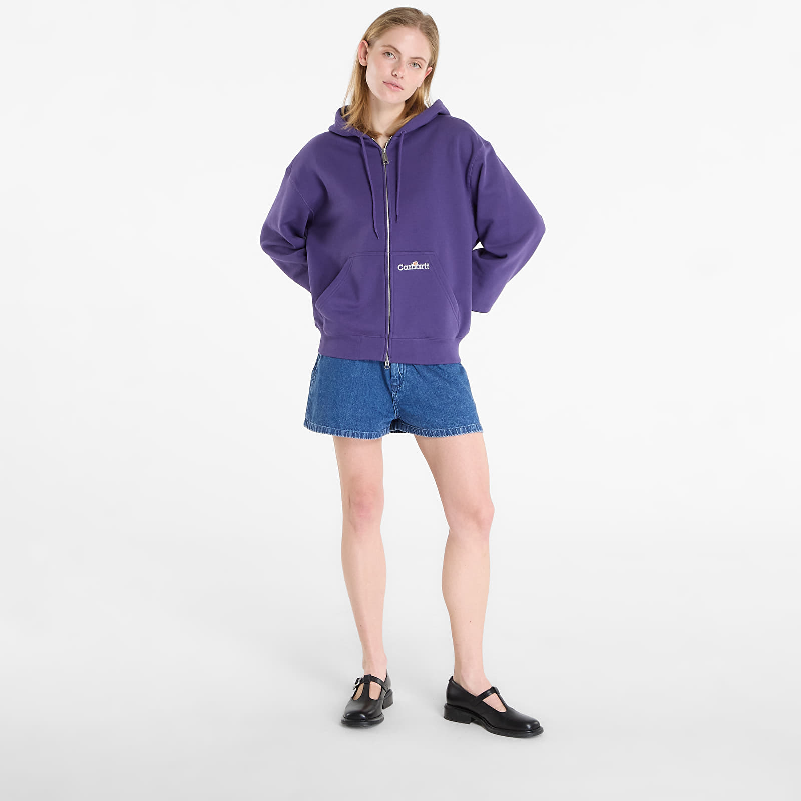 Luvtröjor för män Carhartt WIP Hooded WIP Label Sweat Jacket UNISEX Calla