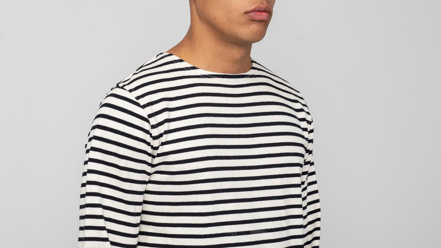 Sweaters Norse Projects Godtfred Classic Compact Sweater Ecru Stripe