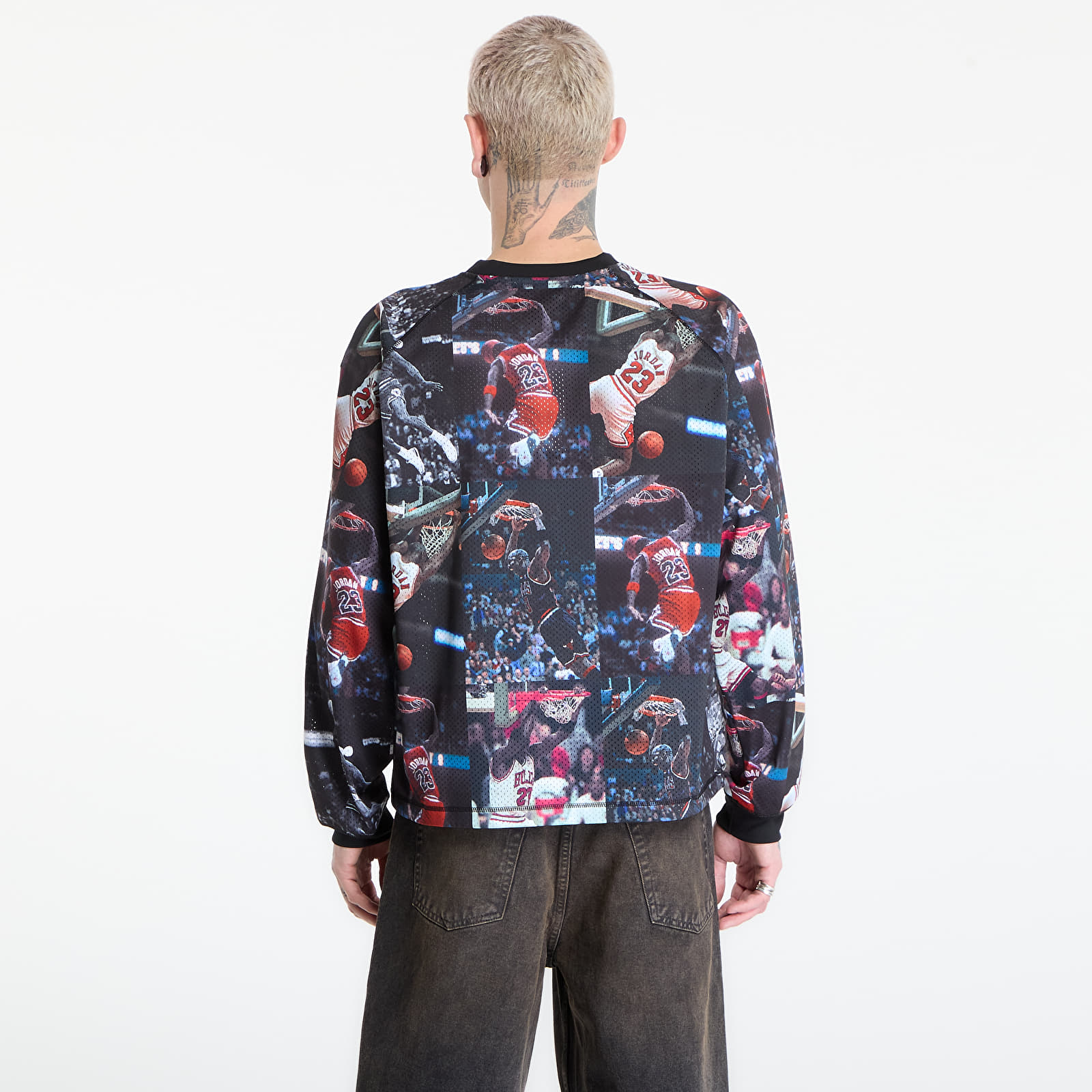 T-Shirts Jordan Flight Men's Printed Long-Sleeve Jersey Black/ White