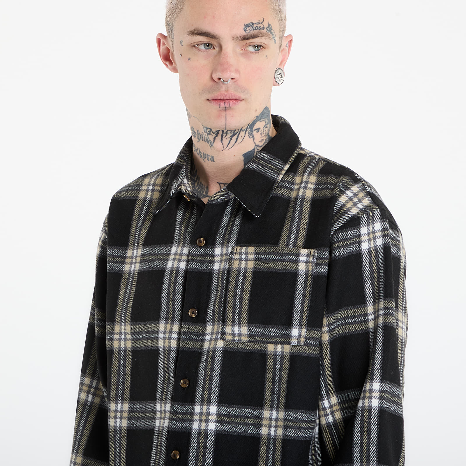 Shirts Jordan Flight Men's Flannel Shirt Black/ Pale Ivory