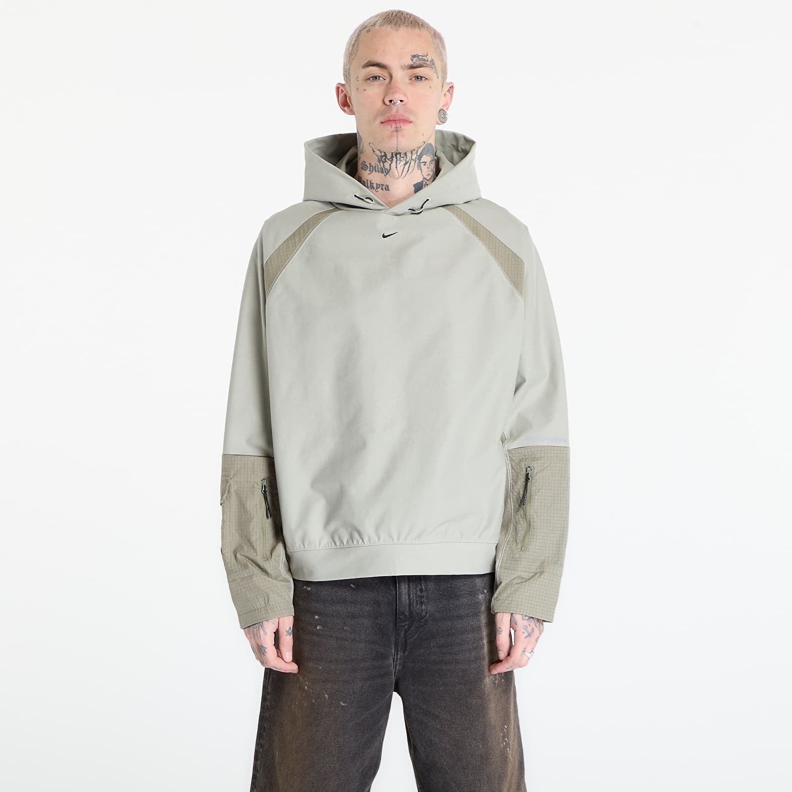 Hoodies für Männer Nike Tech Men's Dri-FIT Shori Knit Utility Hoodie Spruce Fog/ Silver Sage/ Black