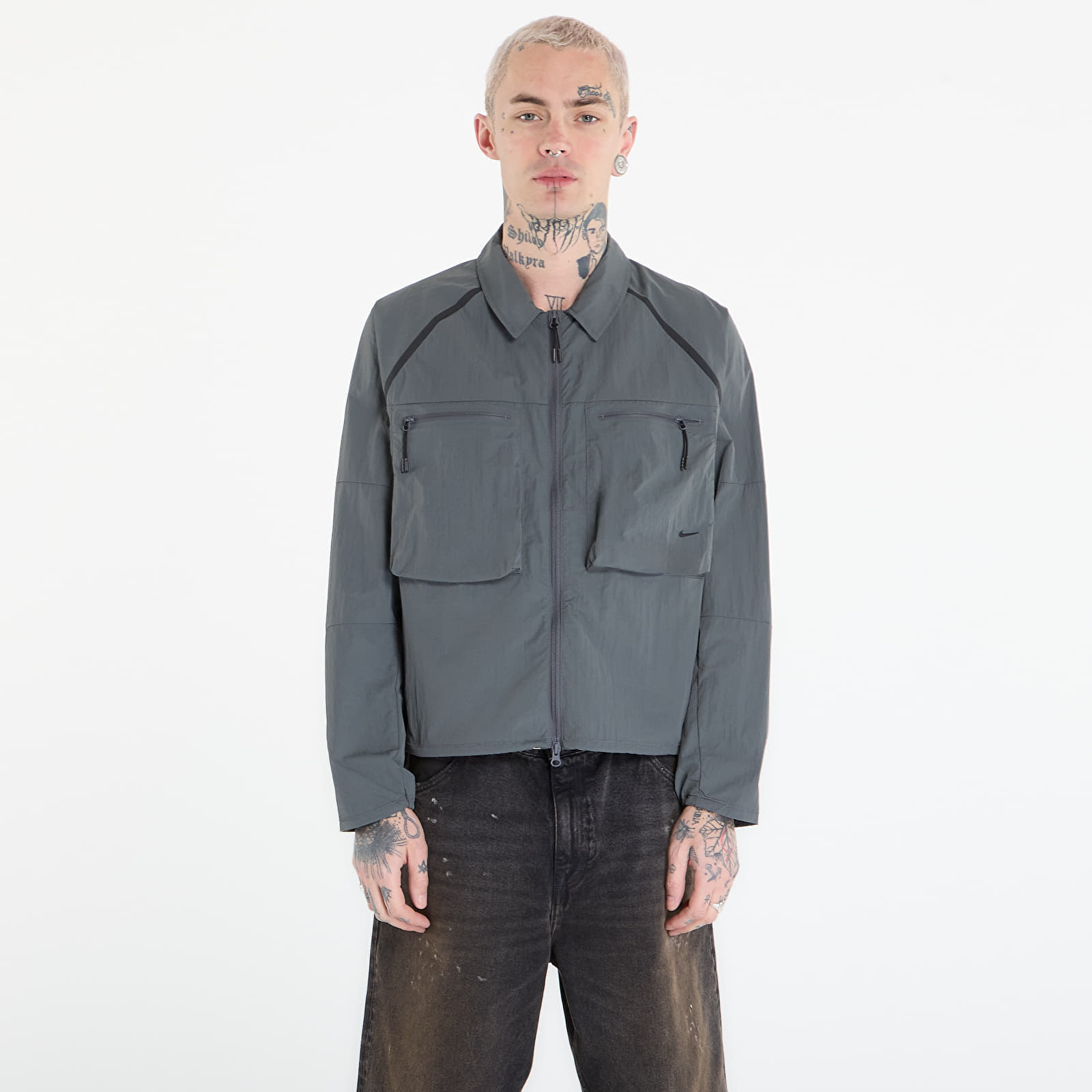 Риза Nike Tech Men's Long-Sleeve Utility Shirt Iron Grey/ Black L