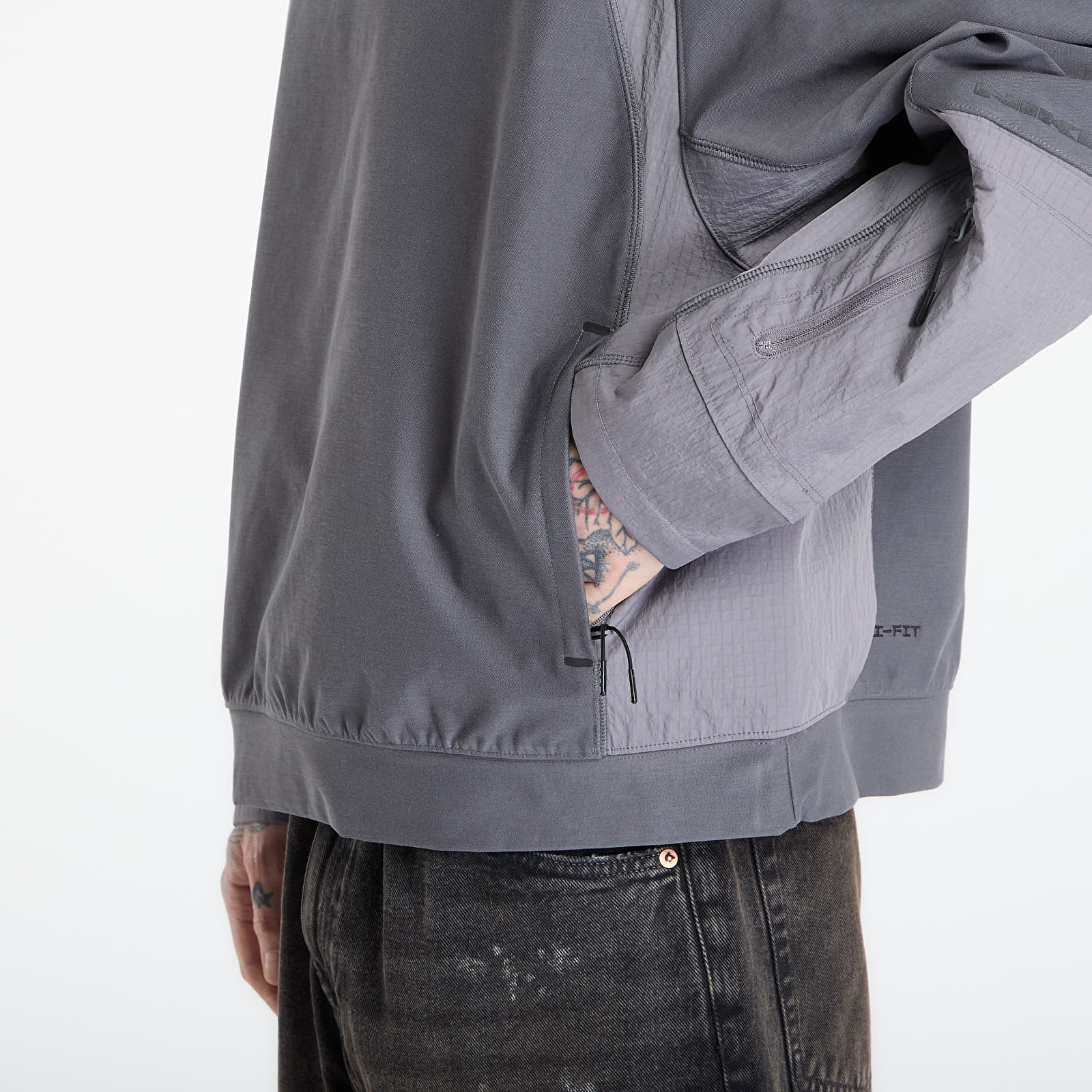 Sweatjacken und Sweatshirts Nike Tech Men's Dri-FIT Shori Knit Utility Hoodie Iron Grey/ Pencil Point/ Black