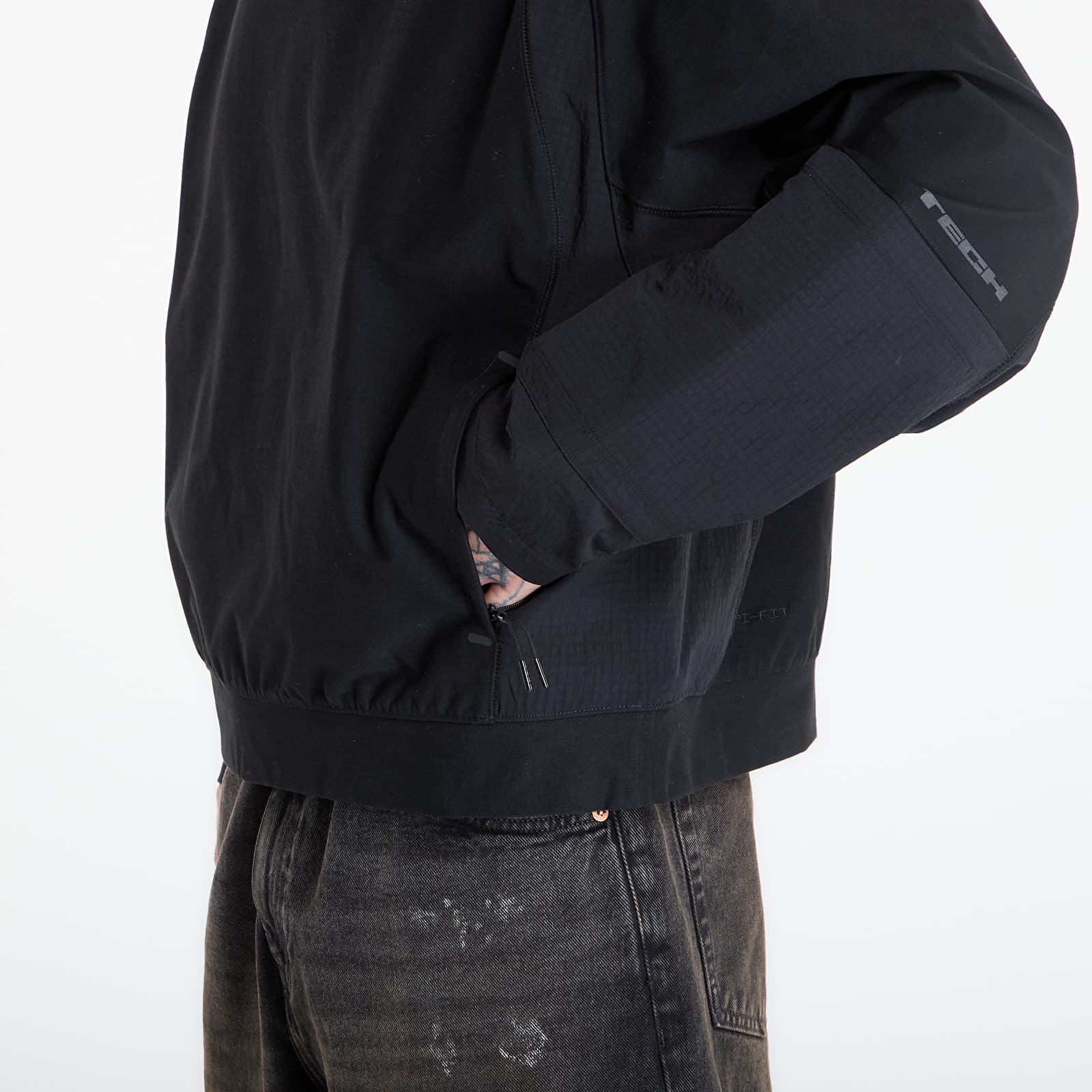 Sweatjacken und Sweatshirts Nike Tech Men's Dri-FIT Shori Knit Utility Hoodie Black/ Black/ Black