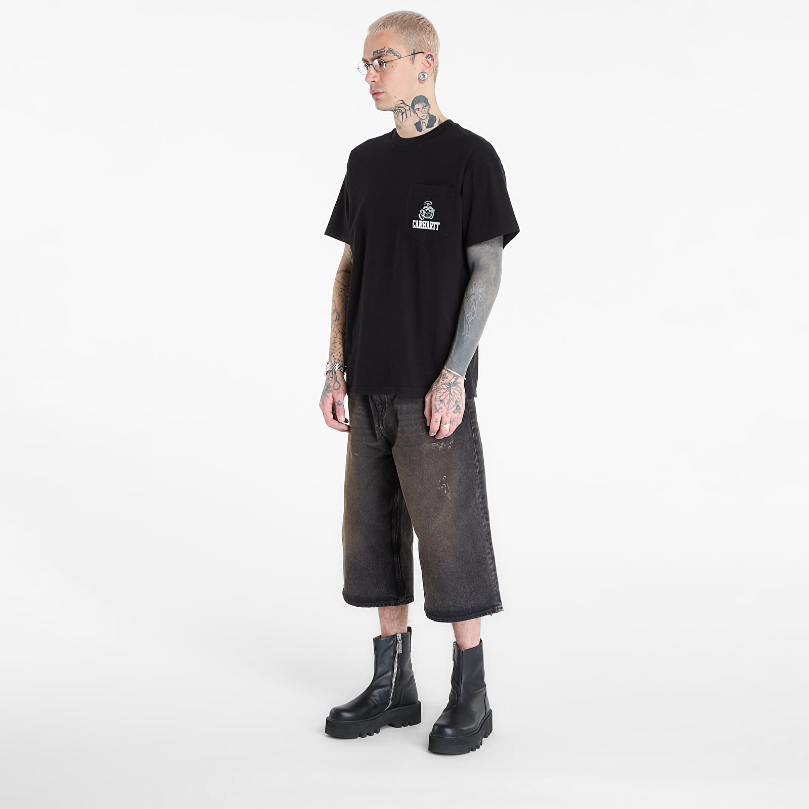 Trička Carhartt WIP S/S Pond Corps Pocket T-Shirt UNISEX Black