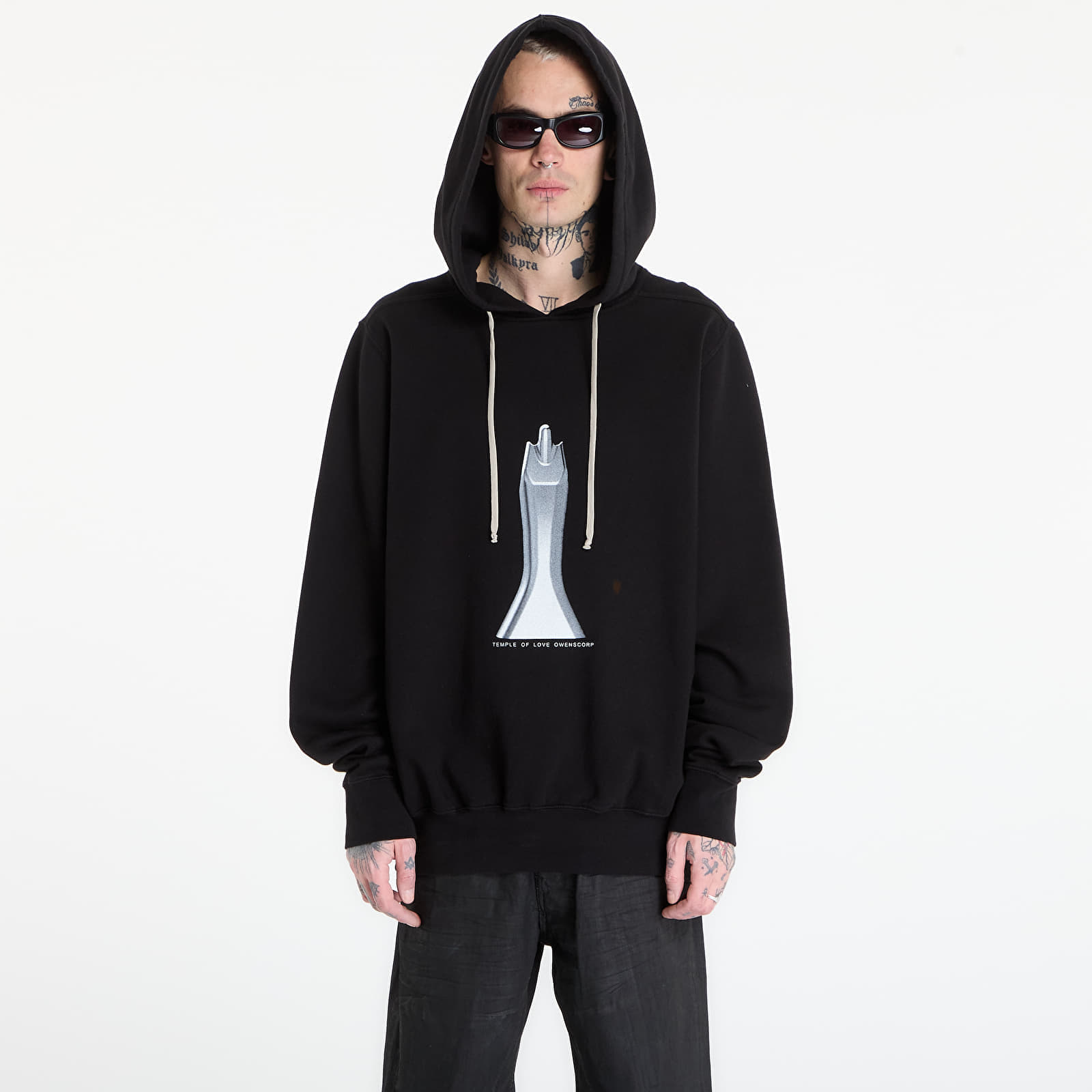 Суитшърт Rick Owens DRKSHDW Oversized Hoodie Black/ Milk S