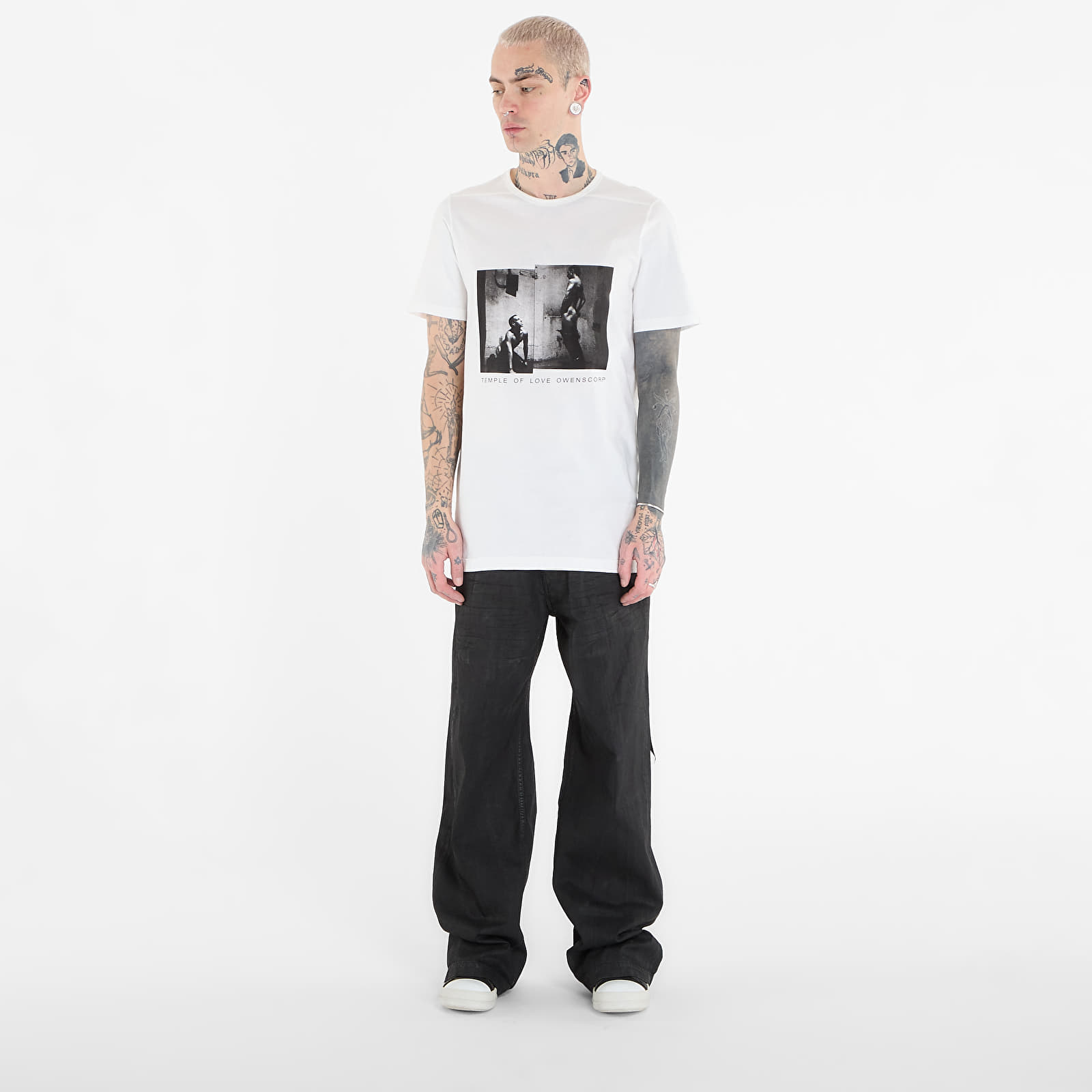 Magliette Rick Owens DRKSHDW Level T-Shirt Milk/ Black