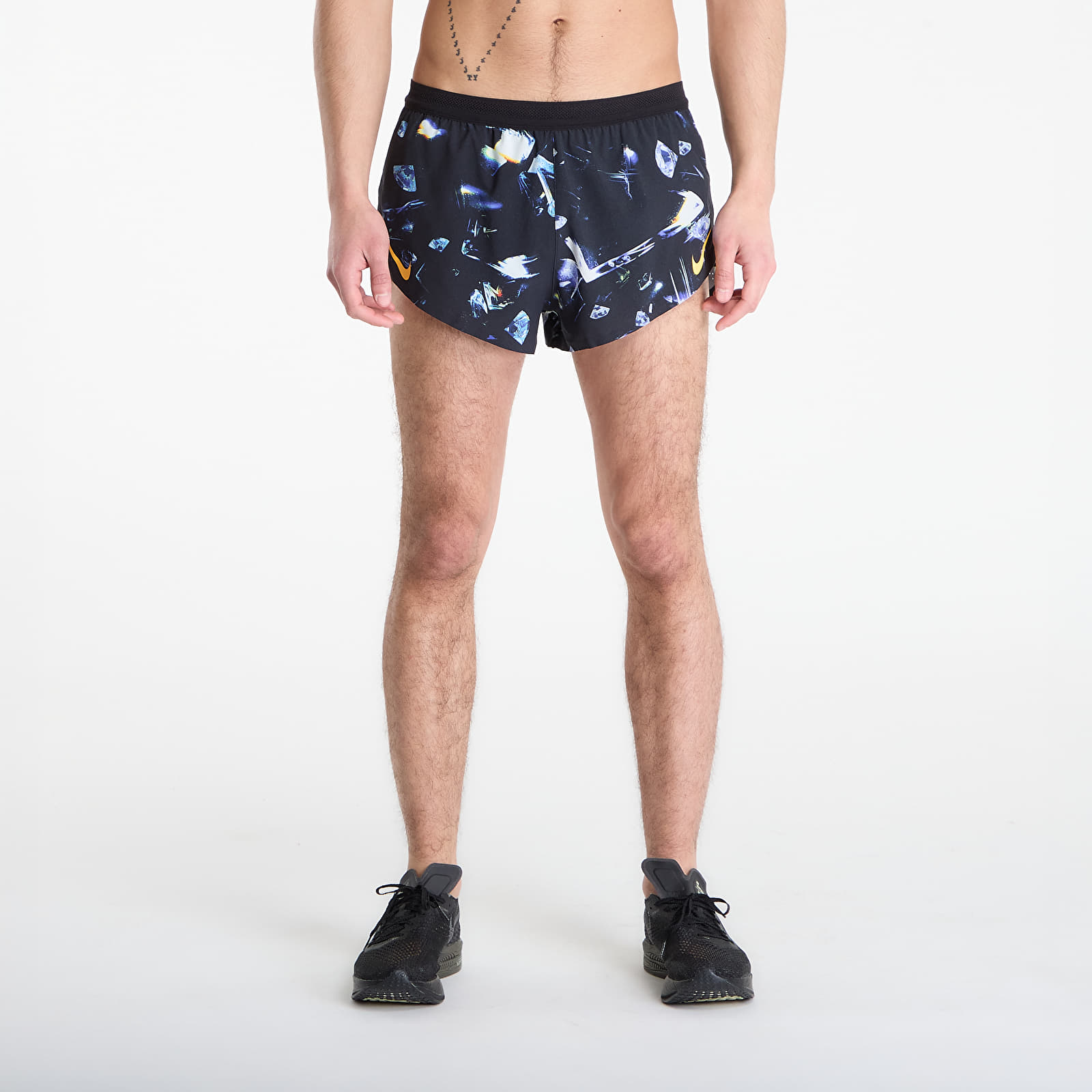 Kurzhosen Nike AeroSwift Glam Men's Dri-FIT ADV 2" Brief-Lined Running Shorts Black/ Laser Orange