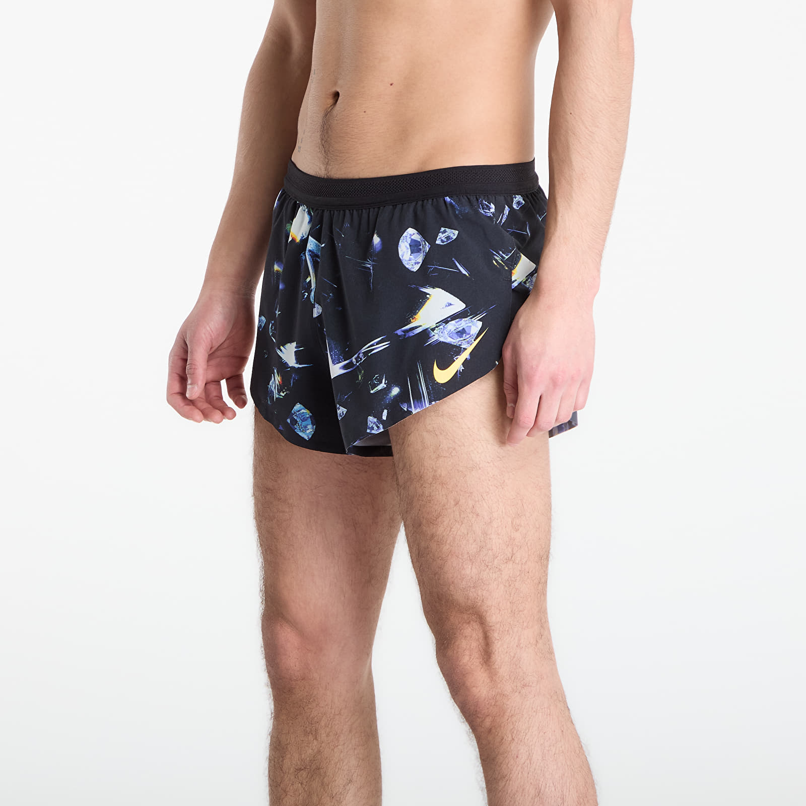 Kurzhosen Nike AeroSwift Glam Men's Dri-FIT ADV 2" Brief-Lined Running Shorts Black/ Laser Orange