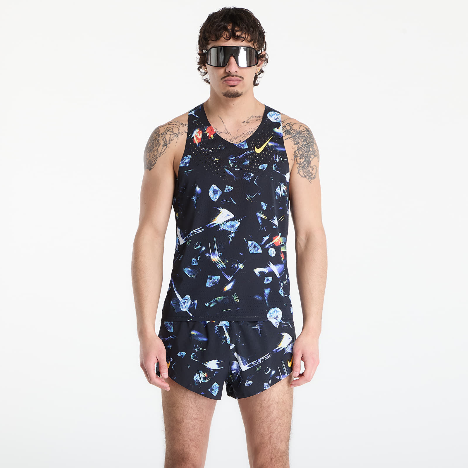 Nike AeroSwift Glam Men's Dri-FIT ADV Running Singlet Black/ Laser Orange S