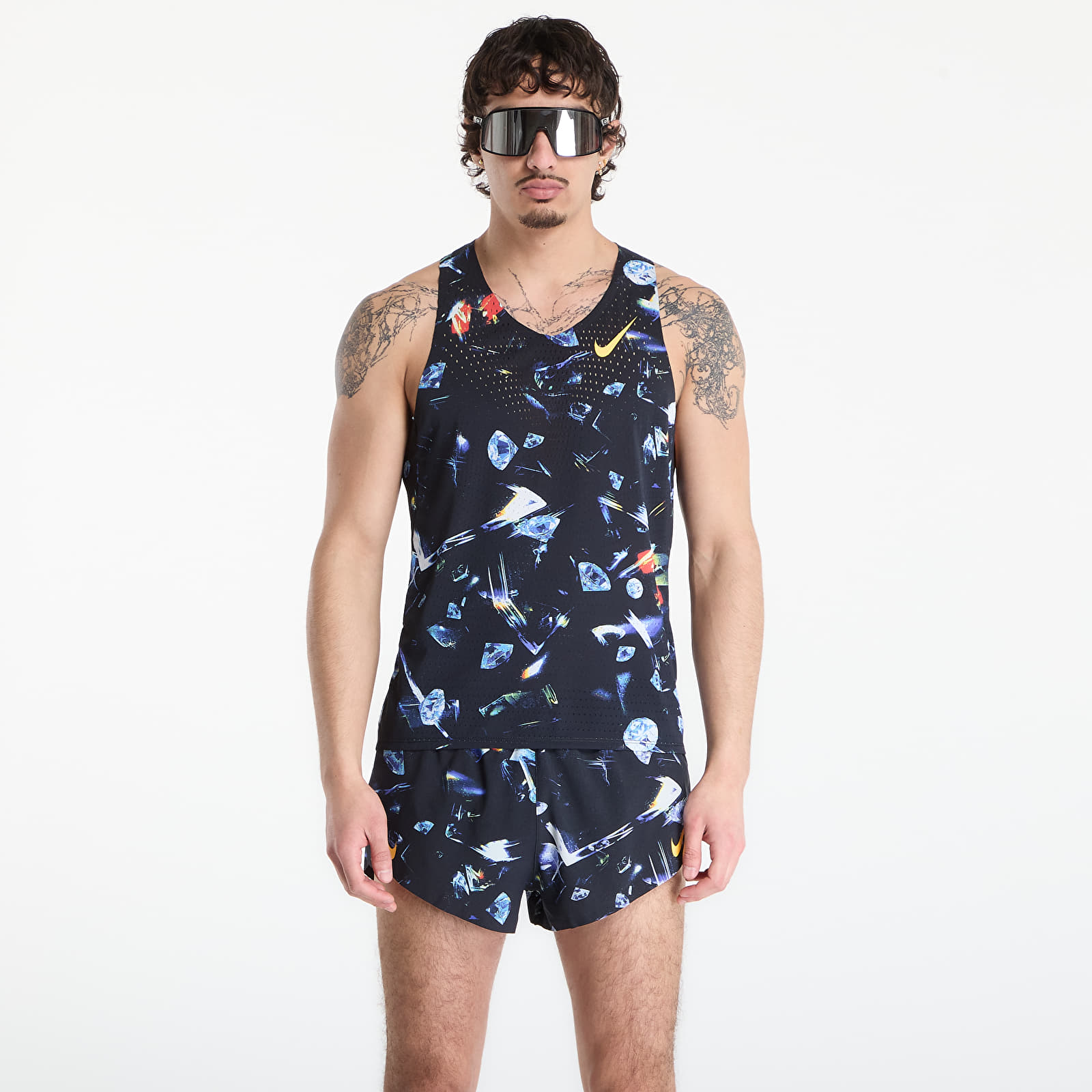 Brezrokavniki Nike AeroSwift Glam Men's Dri-FIT ADV Running Singlet Black/ Laser Orange