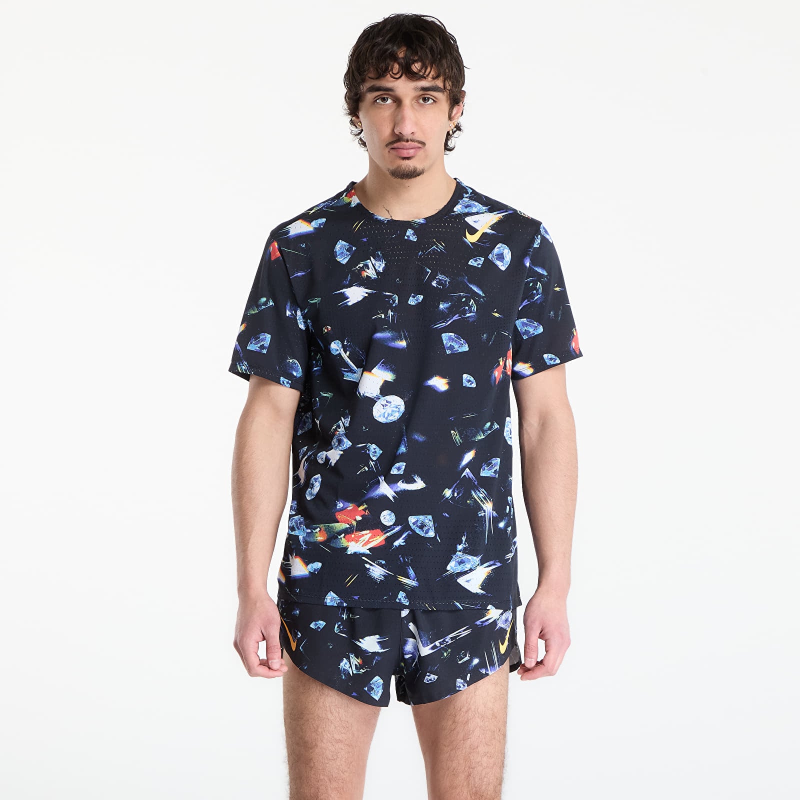 Majice T-shirt Nike AeroSwift Men's Dri-FIT ADV Short-Sleeve Running Top Black/ Laser Orange