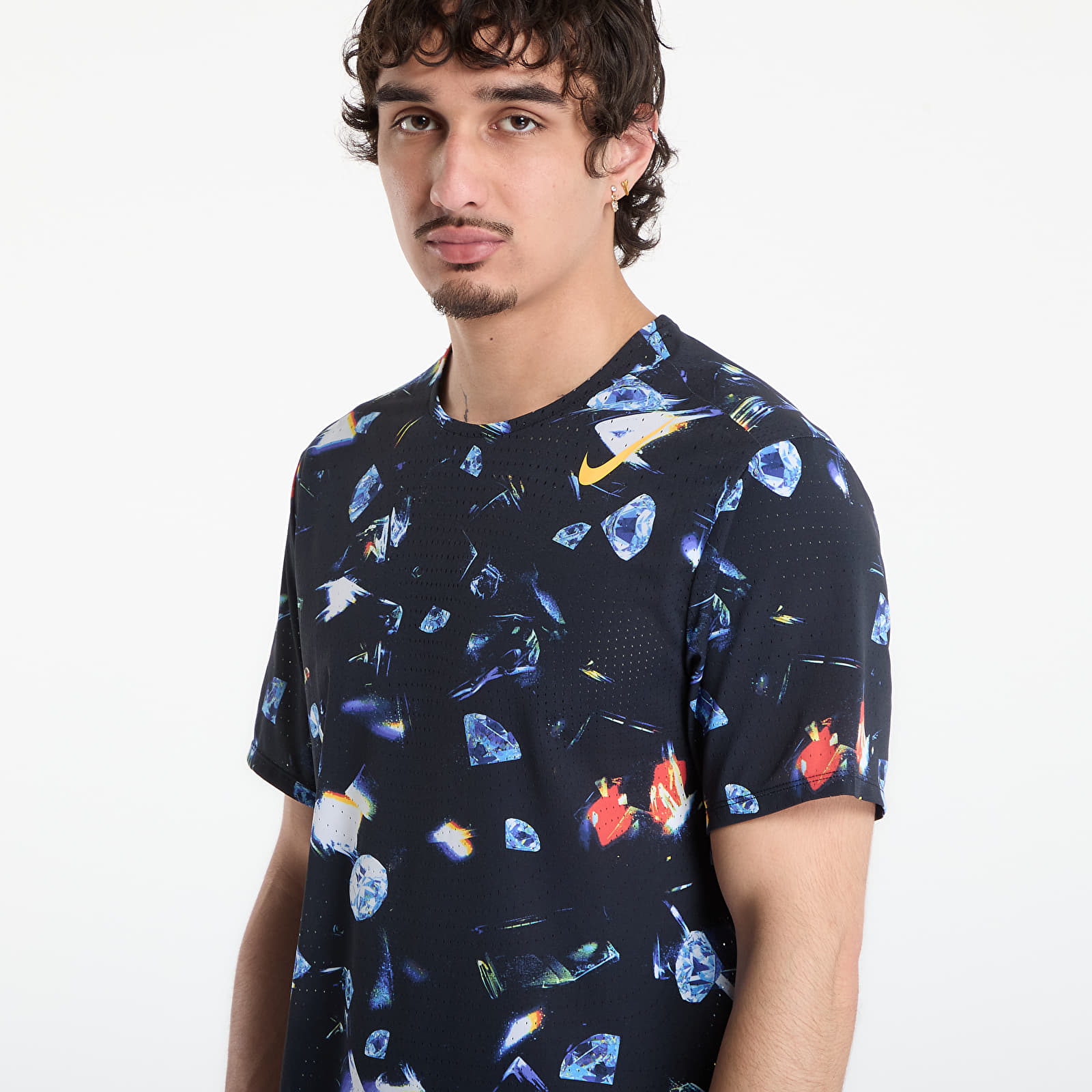 Majice T-shirt Nike AeroSwift Men's Dri-FIT ADV Short-Sleeve Running Top Black/ Laser Orange