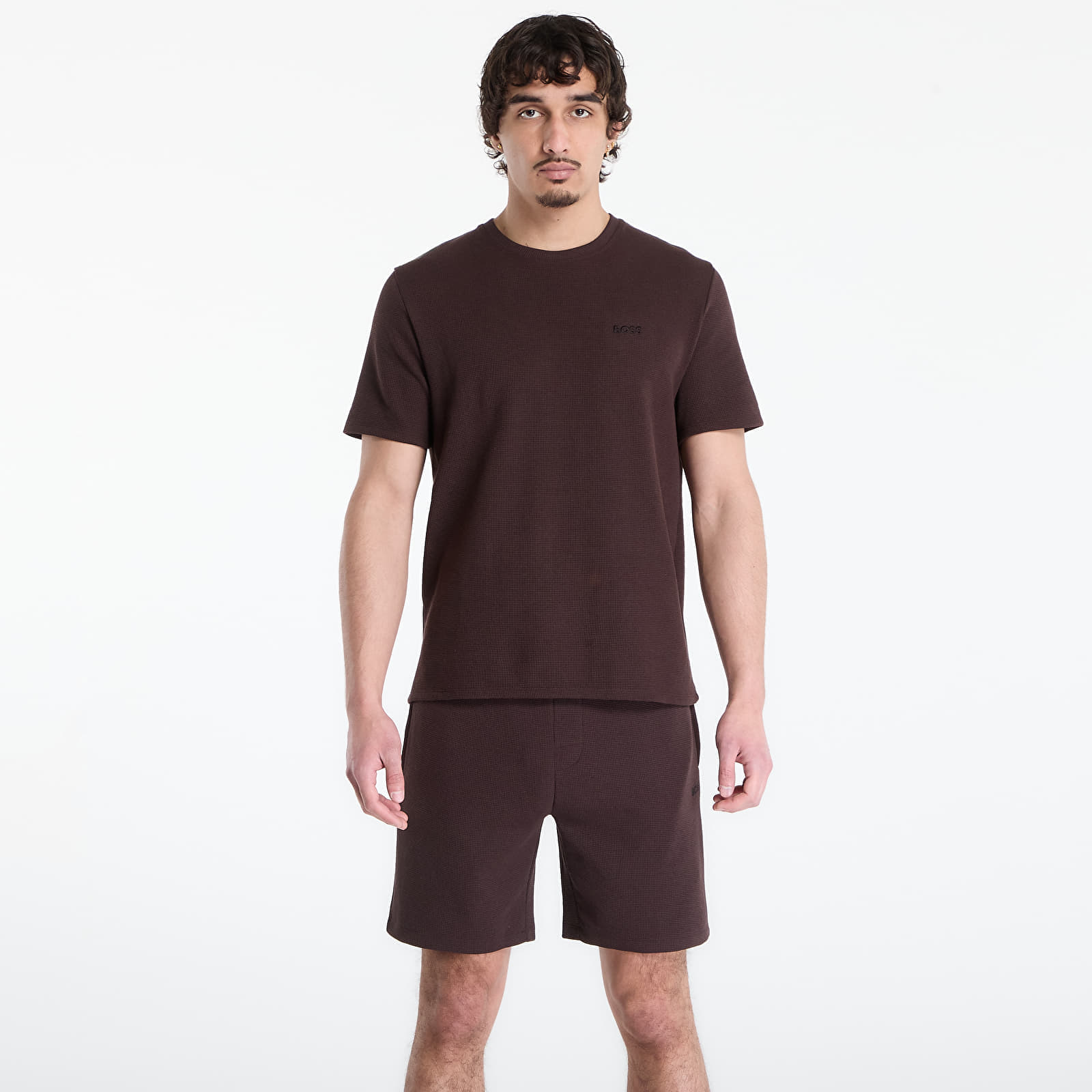 Тениска Hugo Boss Pyjama T-Shirt With Embroidered Logo Dark Brown S
