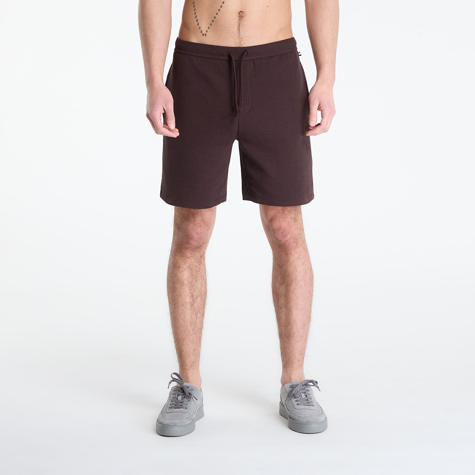 Къси панталони Hugo Boss Pyjama Shorts With Embroidered Logo Dark Brown M