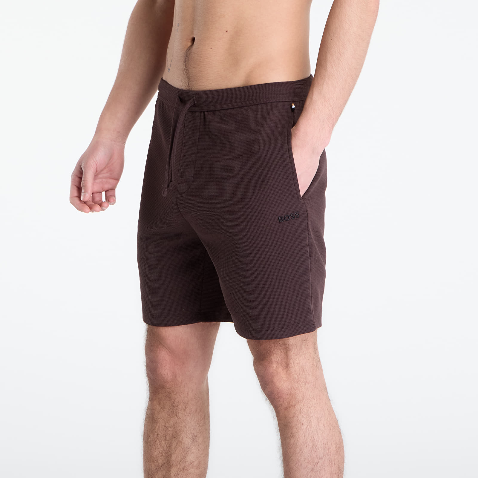 Shorts Hugo Boss Pyjama Shorts With Embroidered Logo Dark Brown