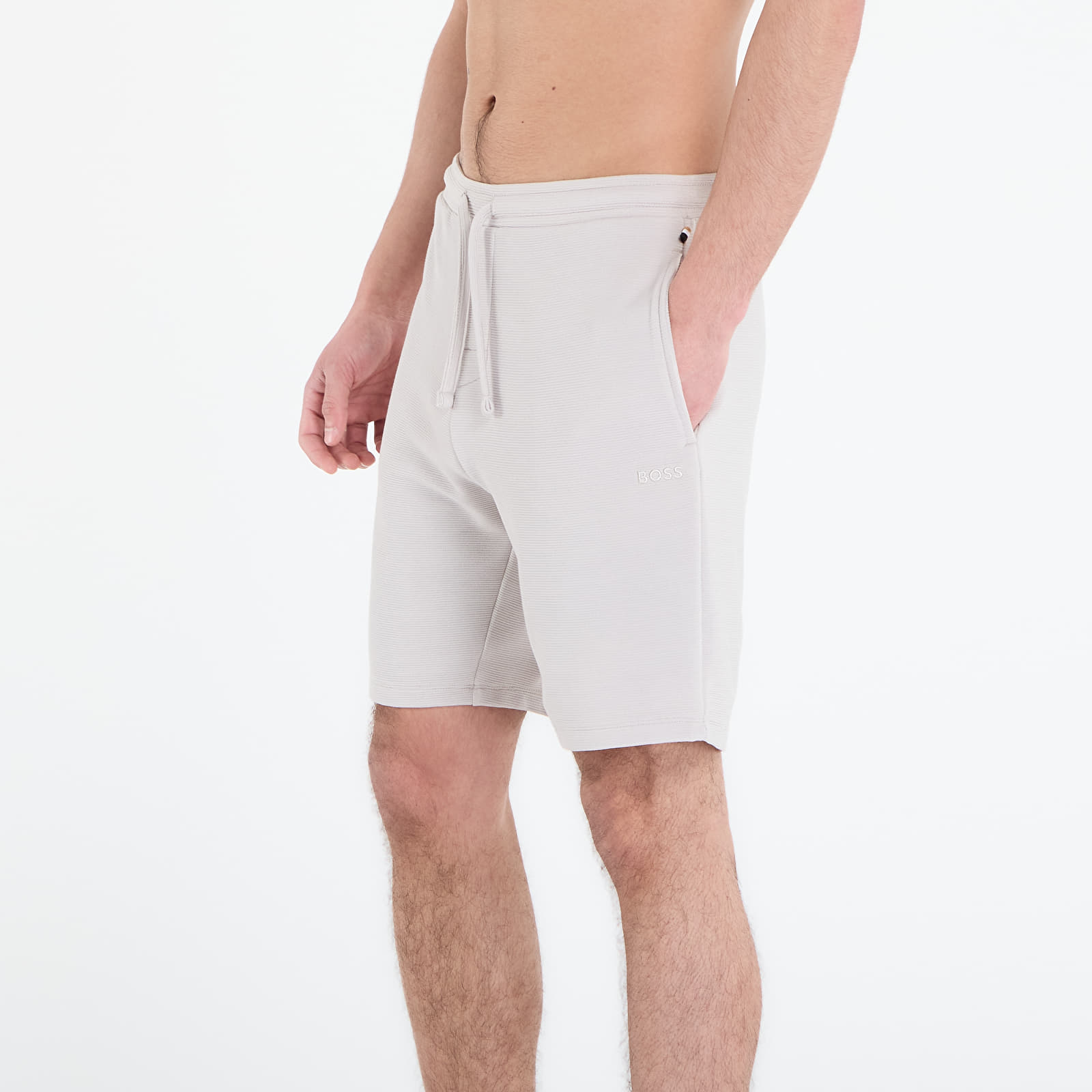 Szorty Hugo Boss Rib Shorts Light Grey