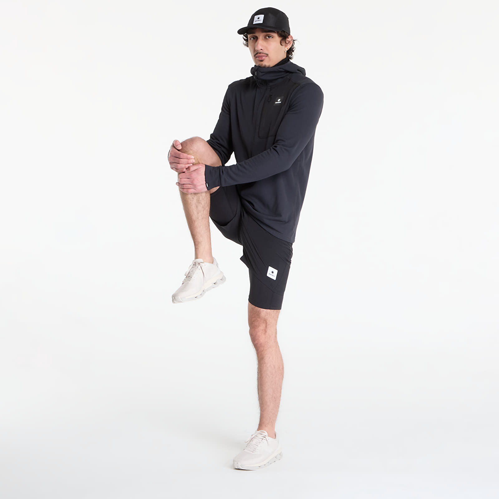 Hættetrøjer og sweatshirts SAYSKY Combat Half Zip Fleece Hoodie Black