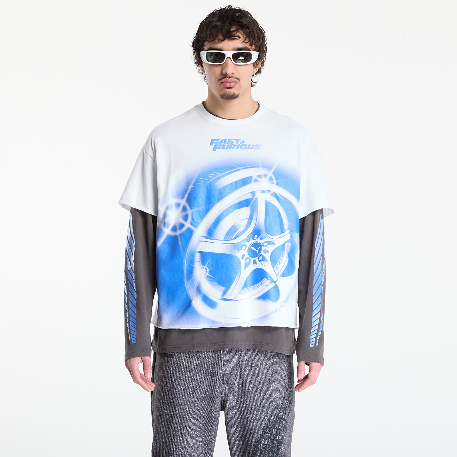 Тениска Puma x Fast & Furious Ls Tee Puma White/ Dusky Gray M