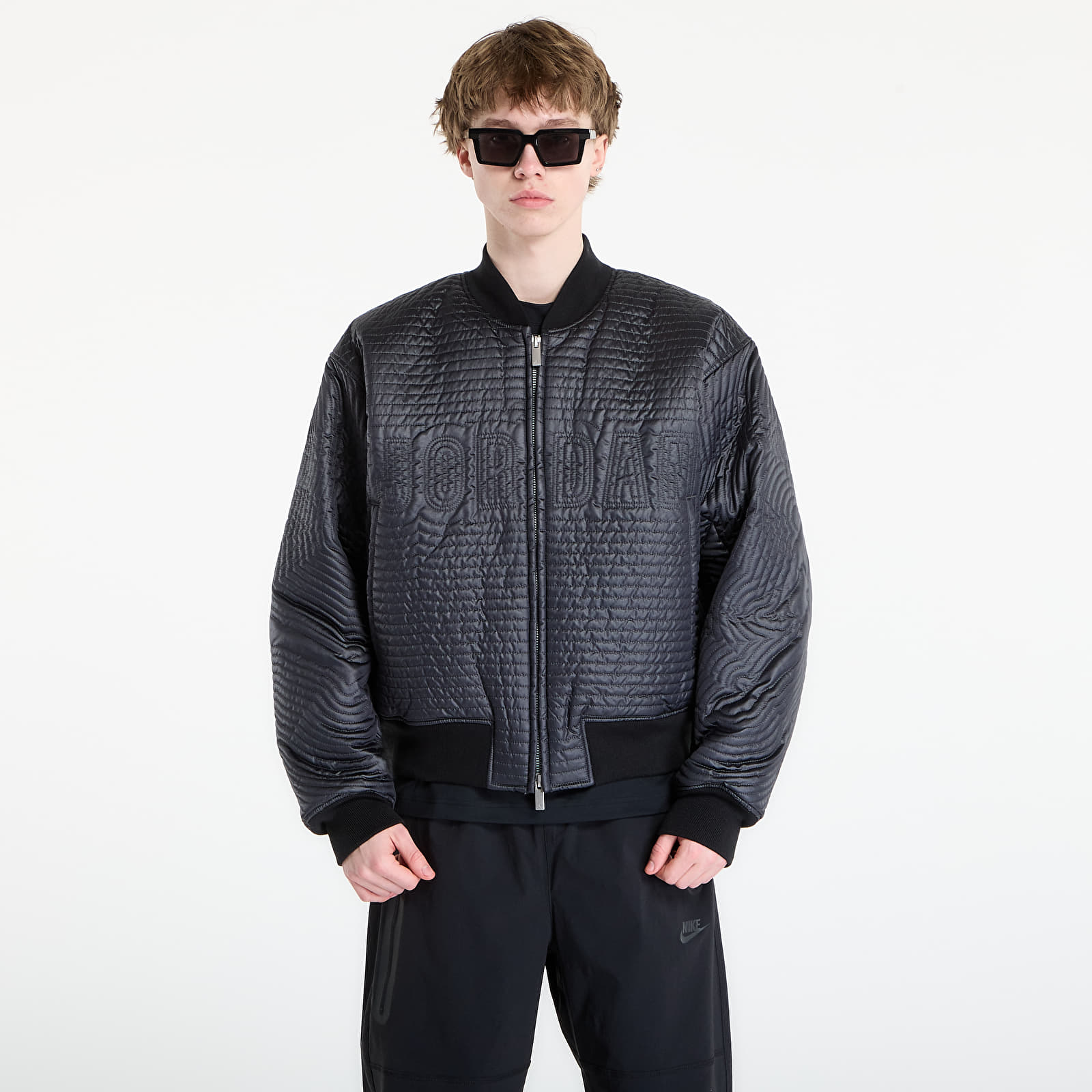 Jacken Jordan Flight Men's Nylon Varsity Jacket Black