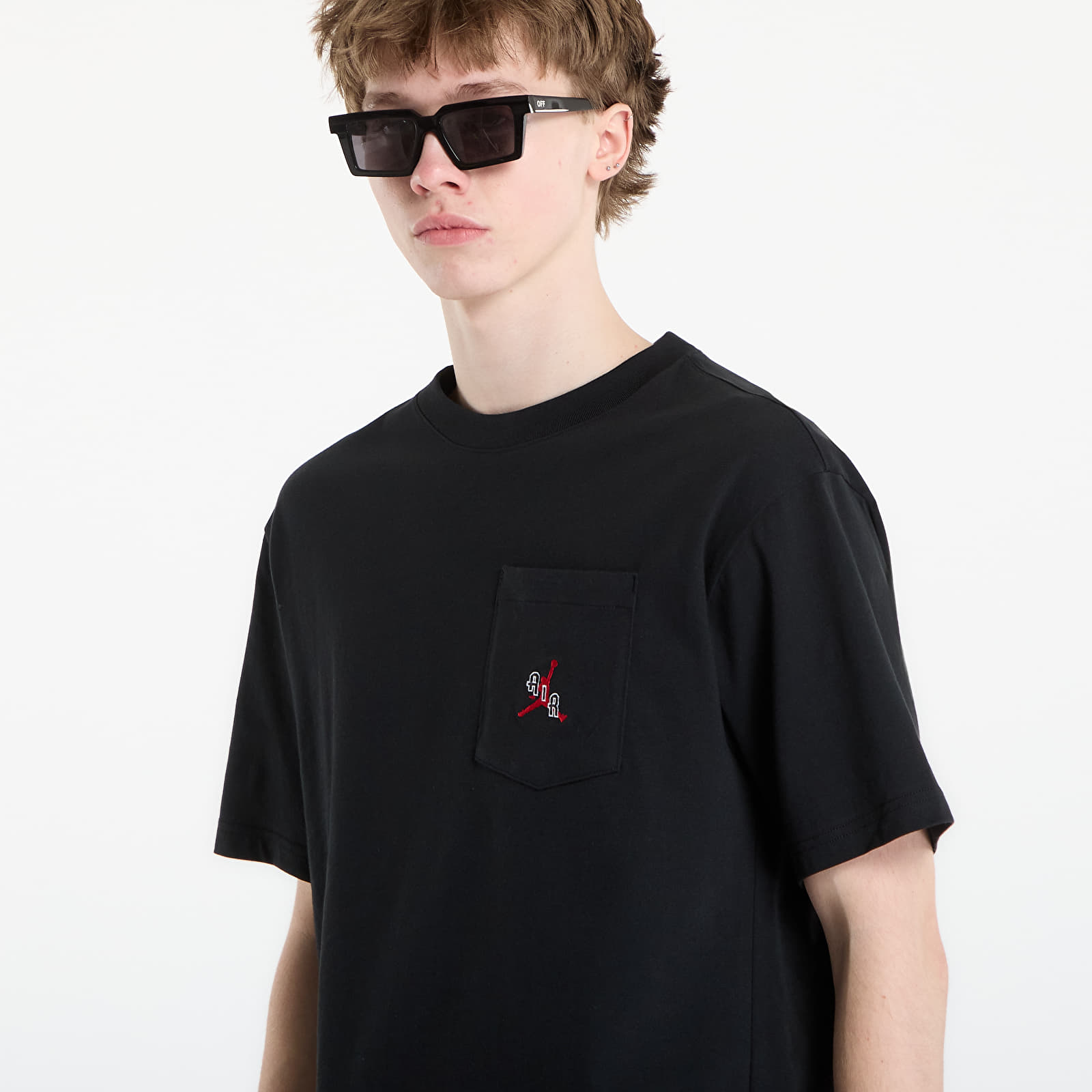 Majice T-shirt Jordan Men's T-Shirt Black/ Gym Red