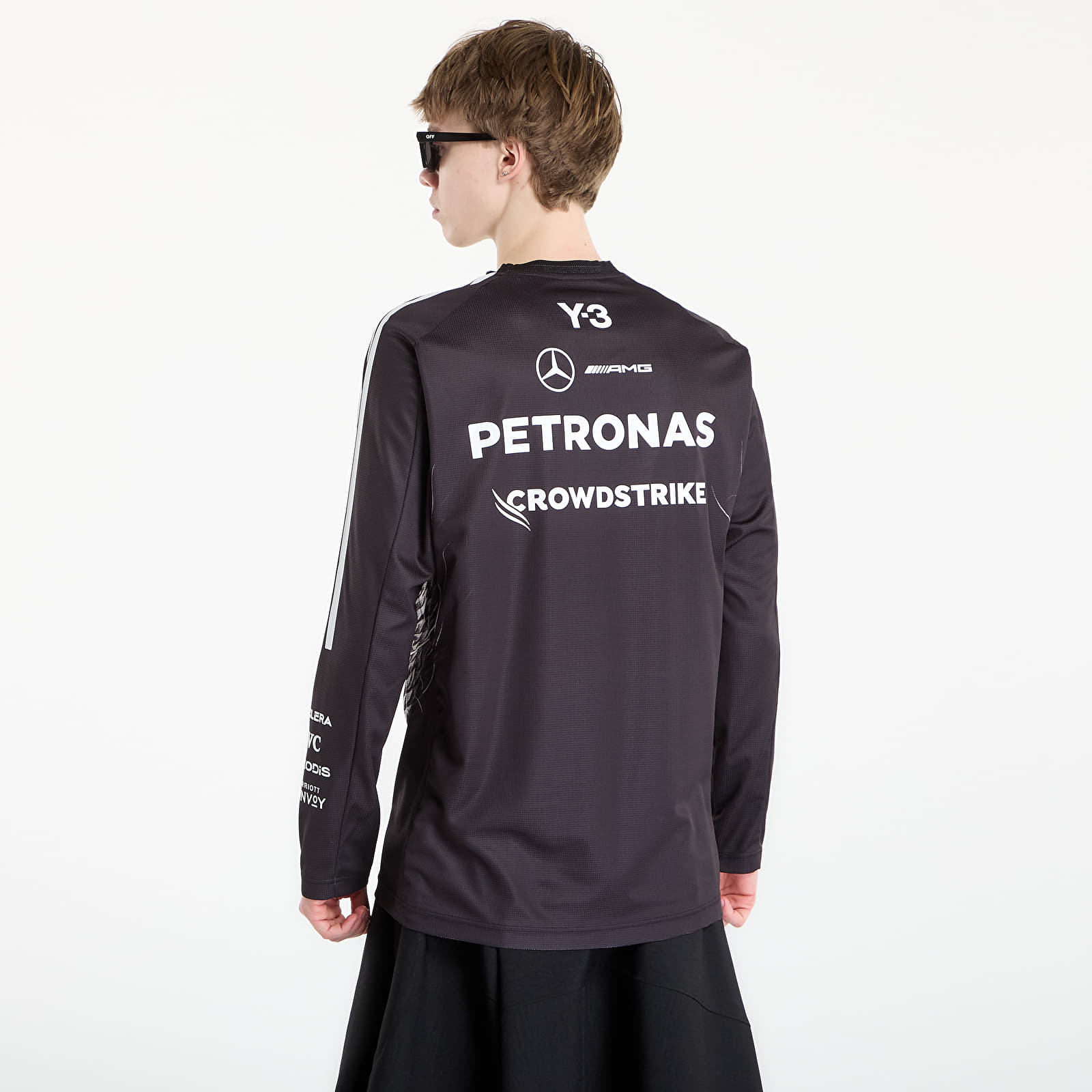 Men's T-shirts Y-3  x Mercedes-AMG PETRONAS Formula One Team Driver Jersey Long Sleeve Black