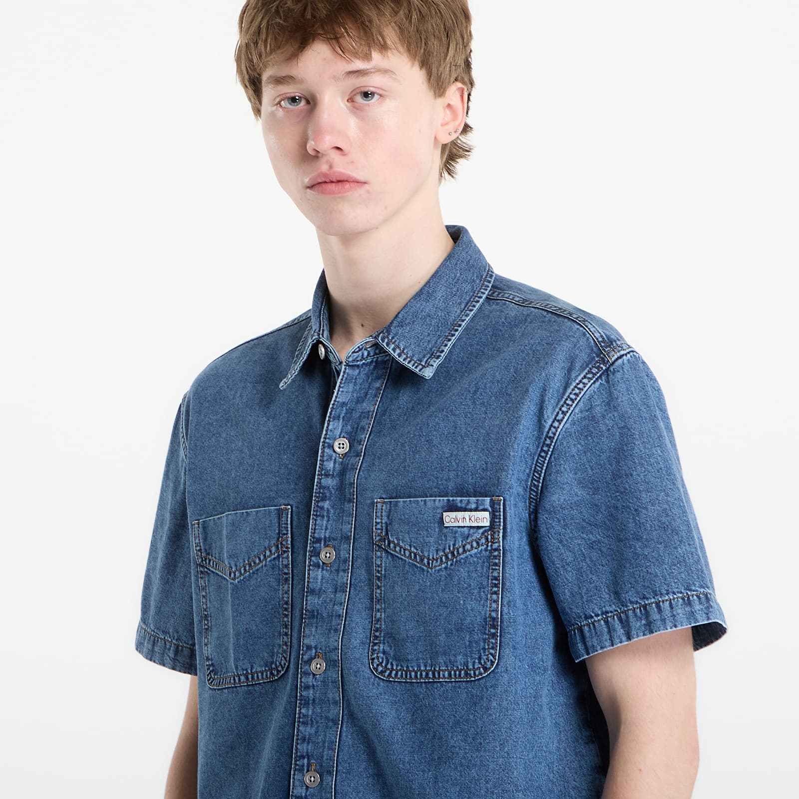 Muške majice Calvin Klein Jeans Shirt Beckford Blue