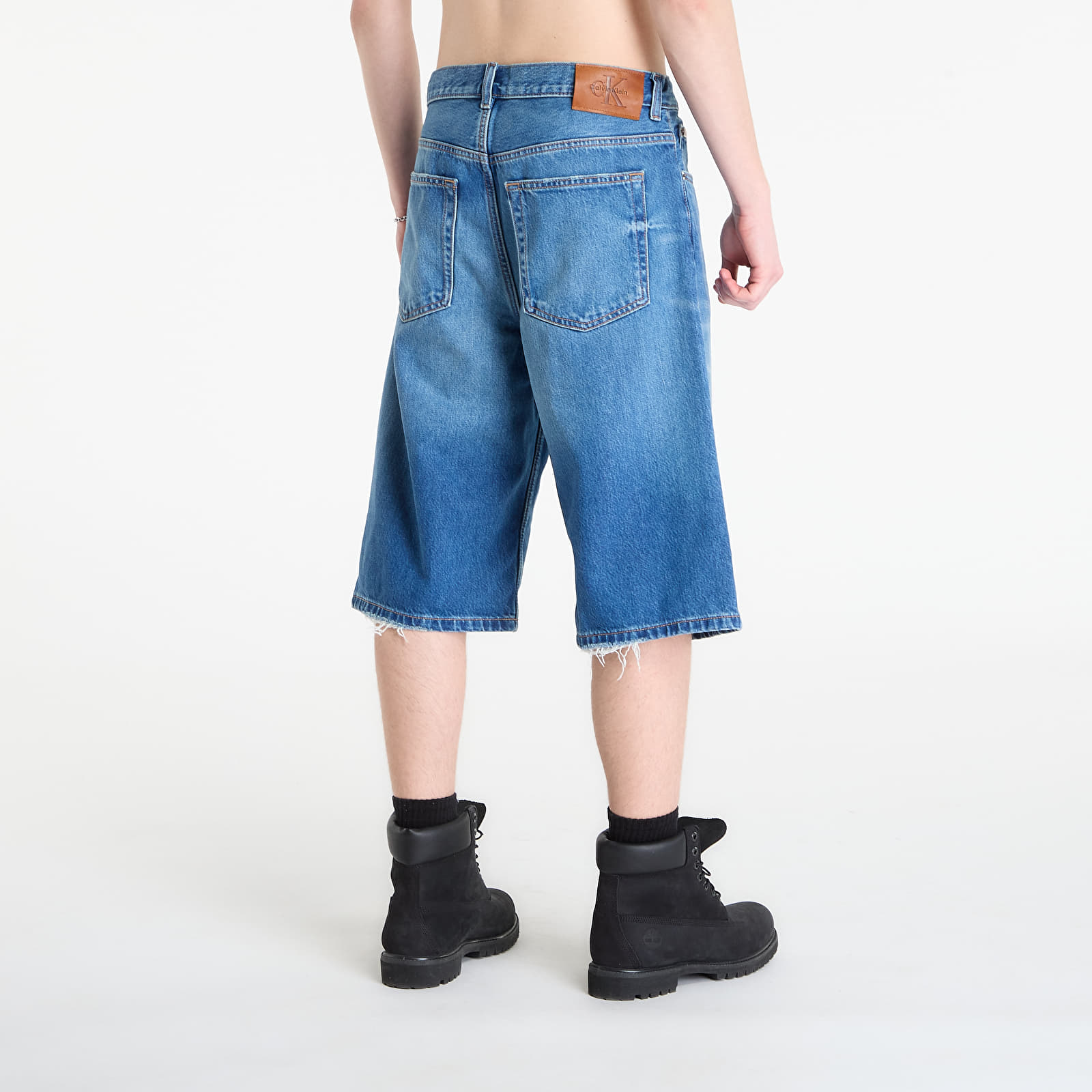Calções de homem Calvin Klein Jeans Long Short Washed Em Blue
