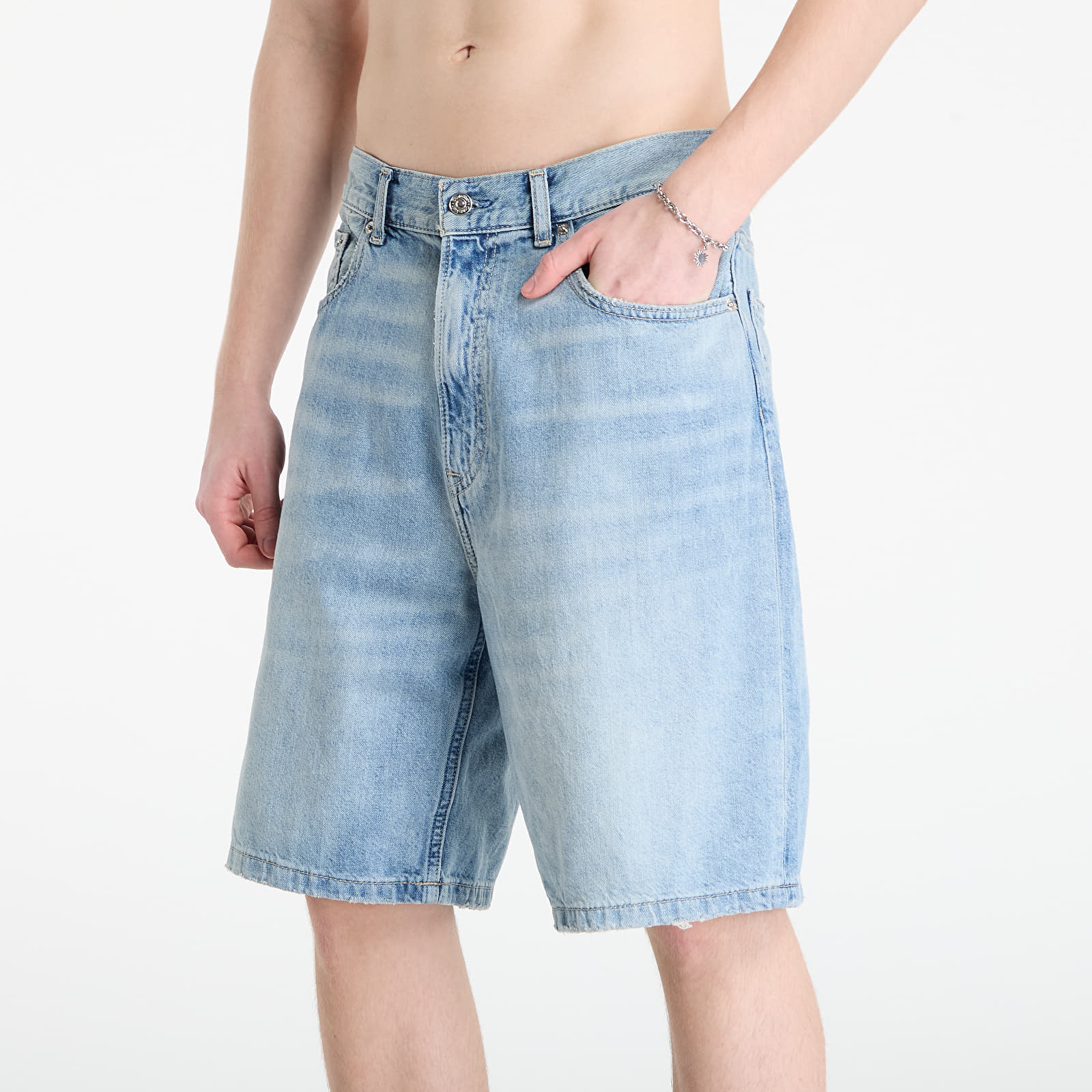 Muške kratke hlače Calvin Klein Jeans Linen 90S Short Drif Blue