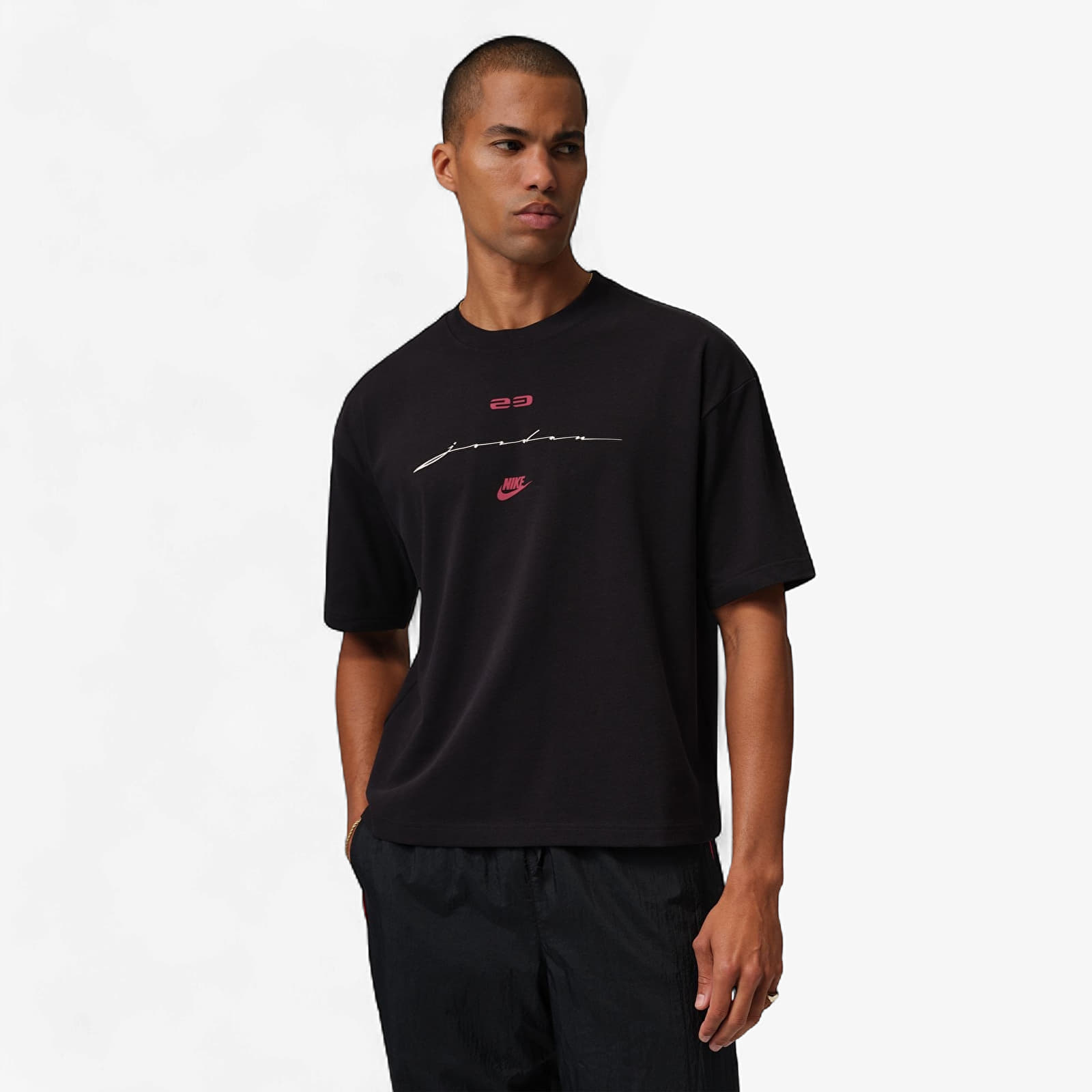 Тениска Jordan Flight Men's Script T-Shirt Black/ Gym Red XXL
