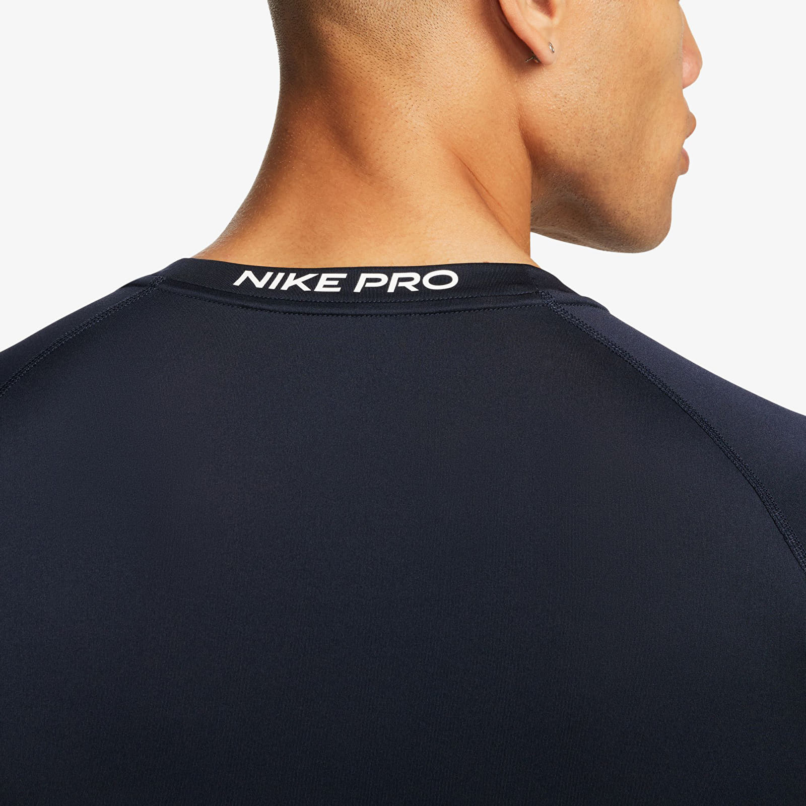 T-Shirts Nike Pro Men's Dri-FIT Tight Long-Sleeve Fitness Top Obsidian/ White