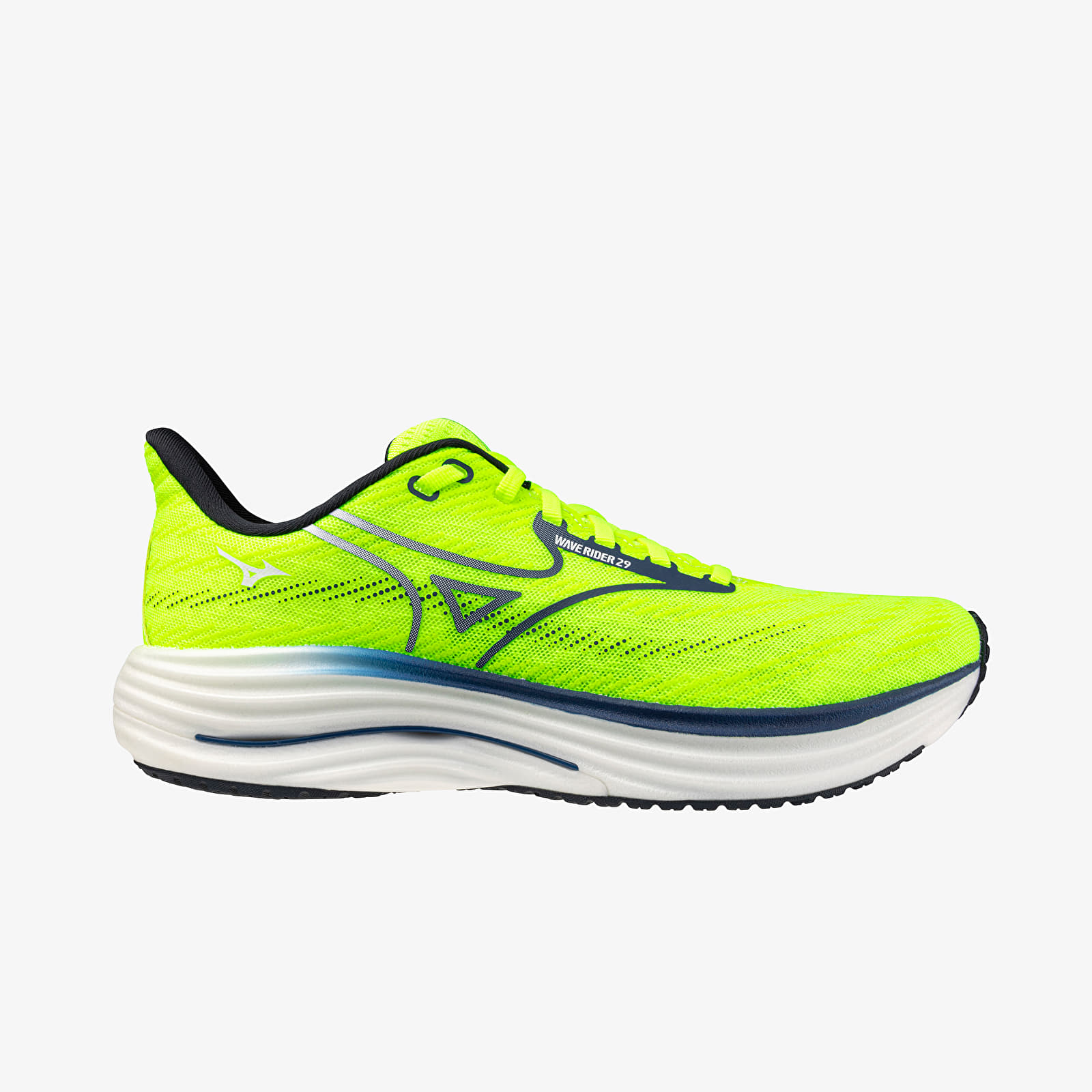 Herren Sneaker und Schuhe Mizuno Wave Rider 29 (M) Lightning Yellow/ Estate Blue/ S