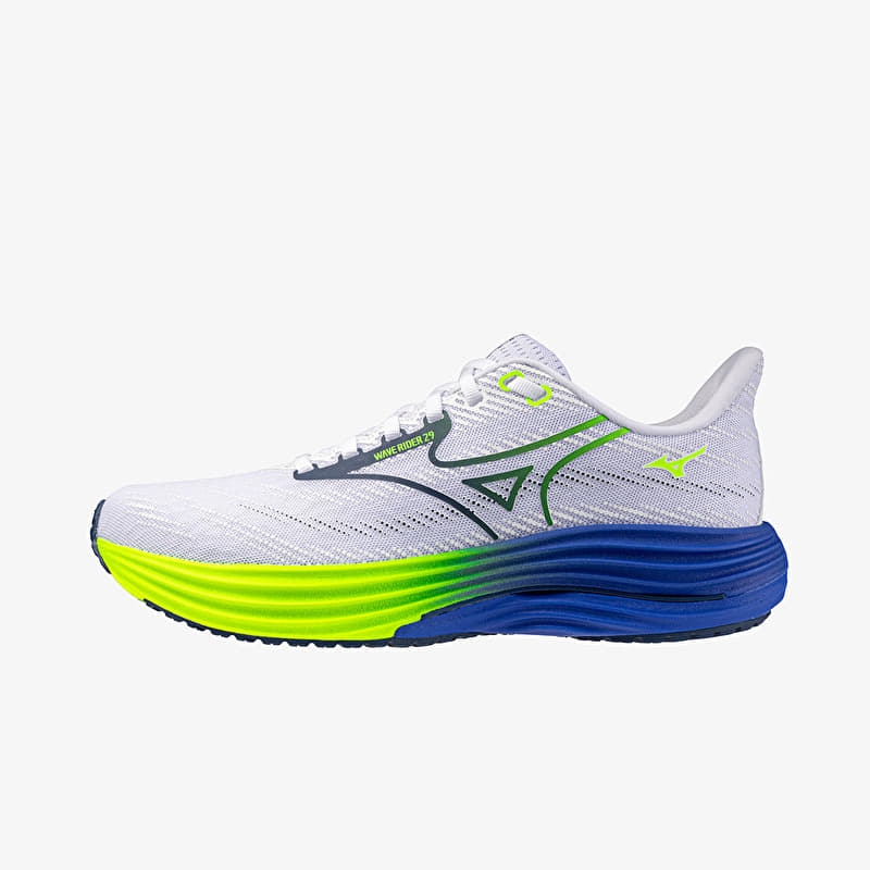 Mizuno Wave Rider 29 (M) White/ Estate Blue/ Lightning Ye