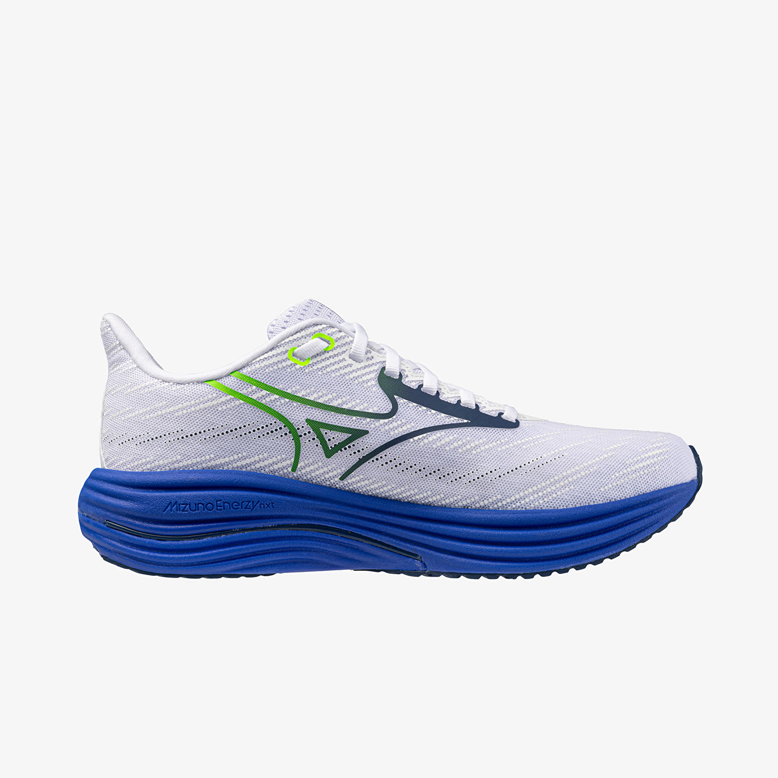 Мужская обувь Mizuno Wave Rider 29 (M) White/ Estate Blue/ Lightning Ye