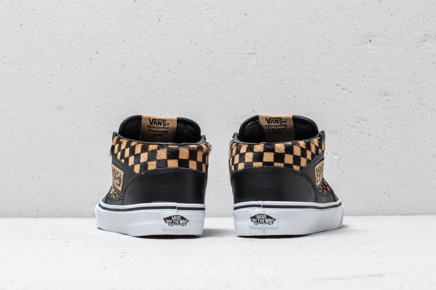 Women s shoes Vans Half Cab Calf Hair Checkerboard True White Footshop