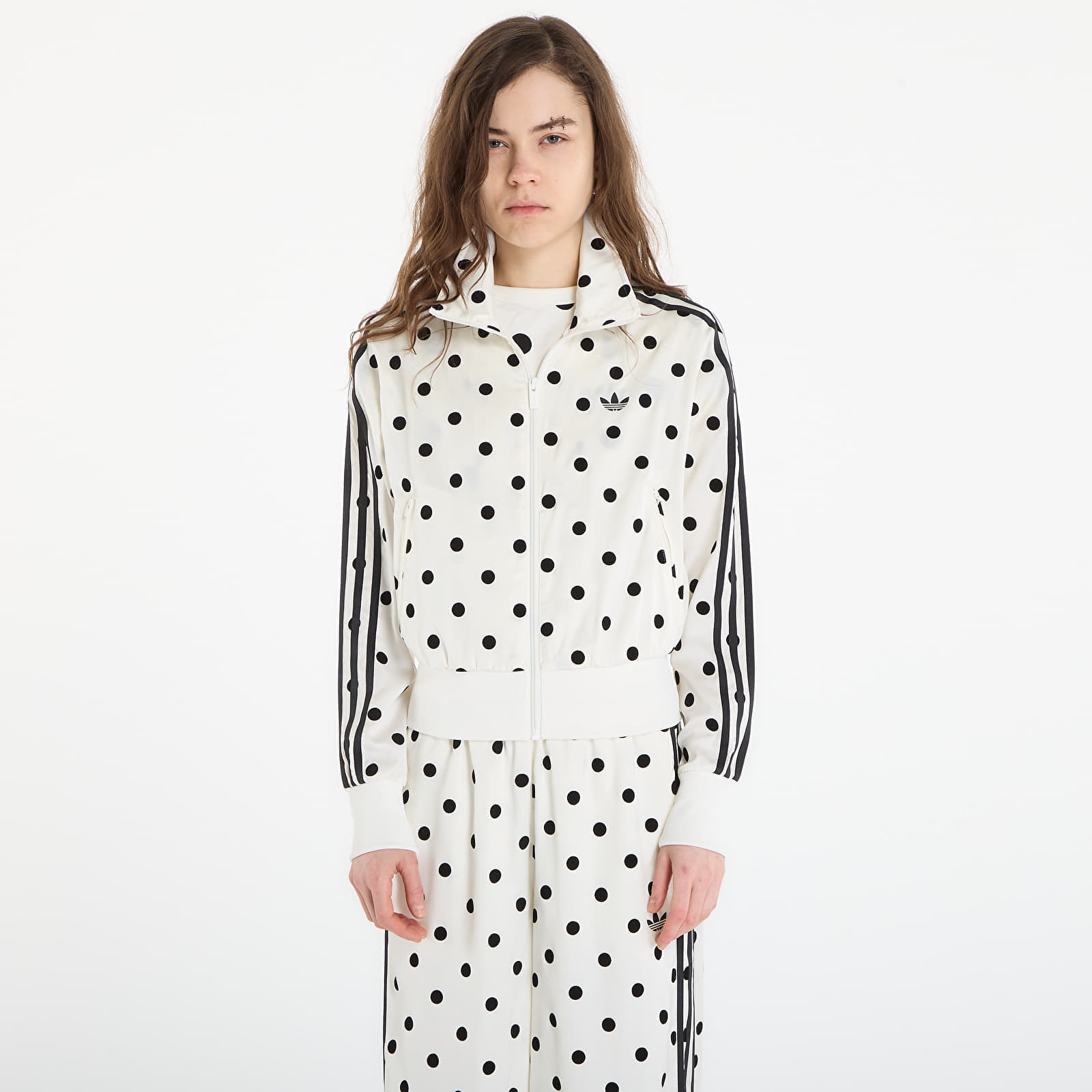 Суитшърт adidas Satin Polka Dots Tt Track Top Off White XL