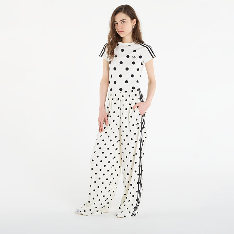adidas Satin Polka Dots Wide Leg Pant Off White | Footshop