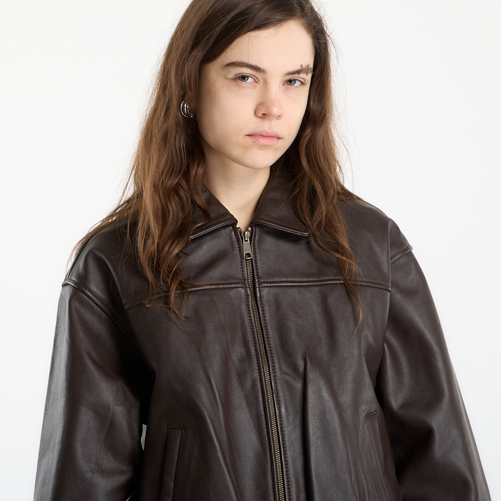 Kurtki Patta Leather Bomber Jacket UNISEX Coffee Bean