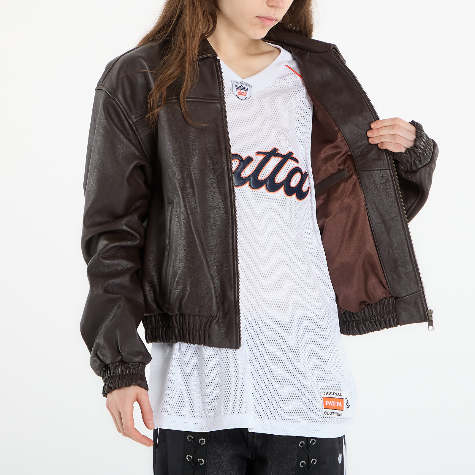 Kurtki Patta Leather Bomber Jacket UNISEX Coffee Bean