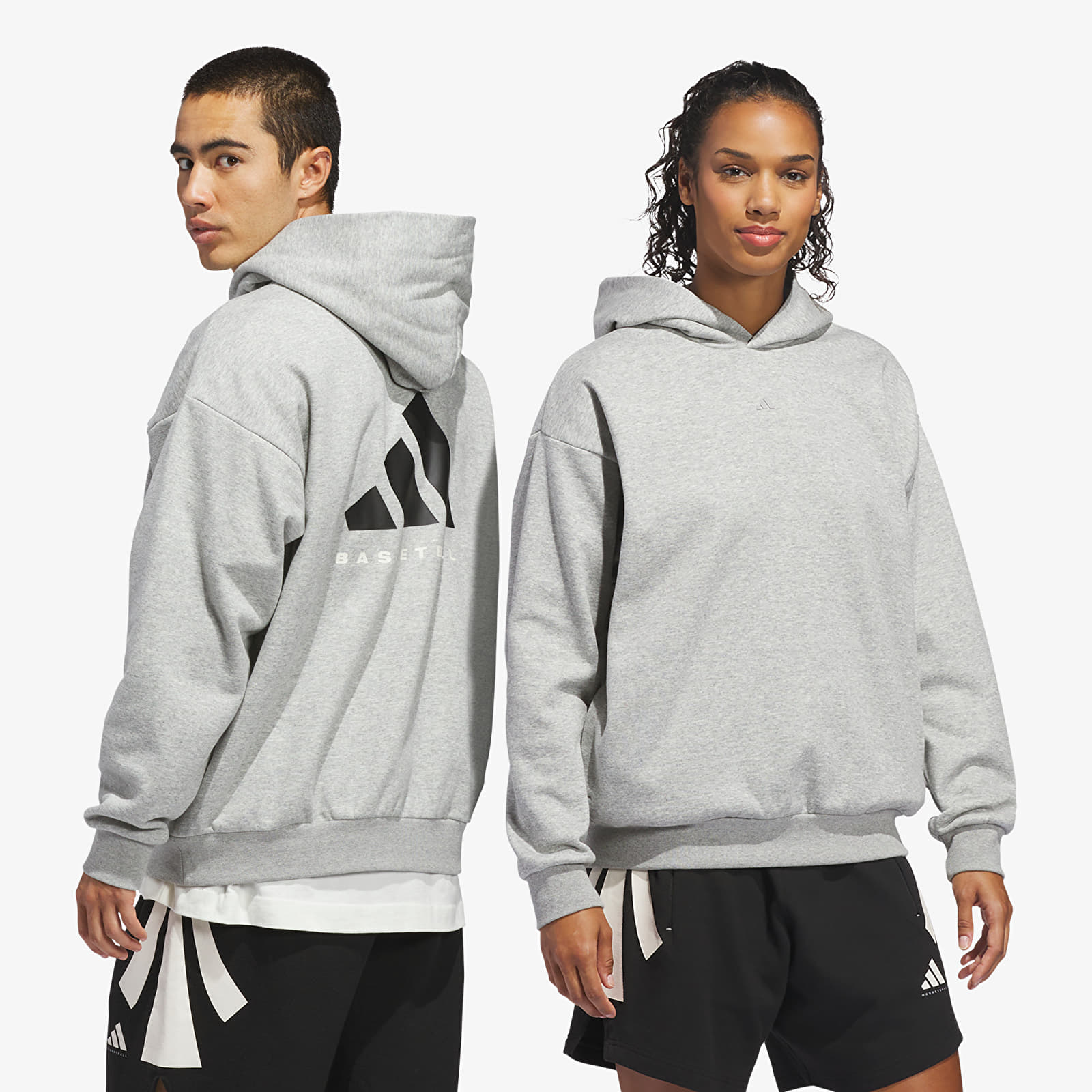 Meeste kapuutsiga dressid adidas Basketball Fleece Hoodie (Gender Neutral) Medium Grey Heather